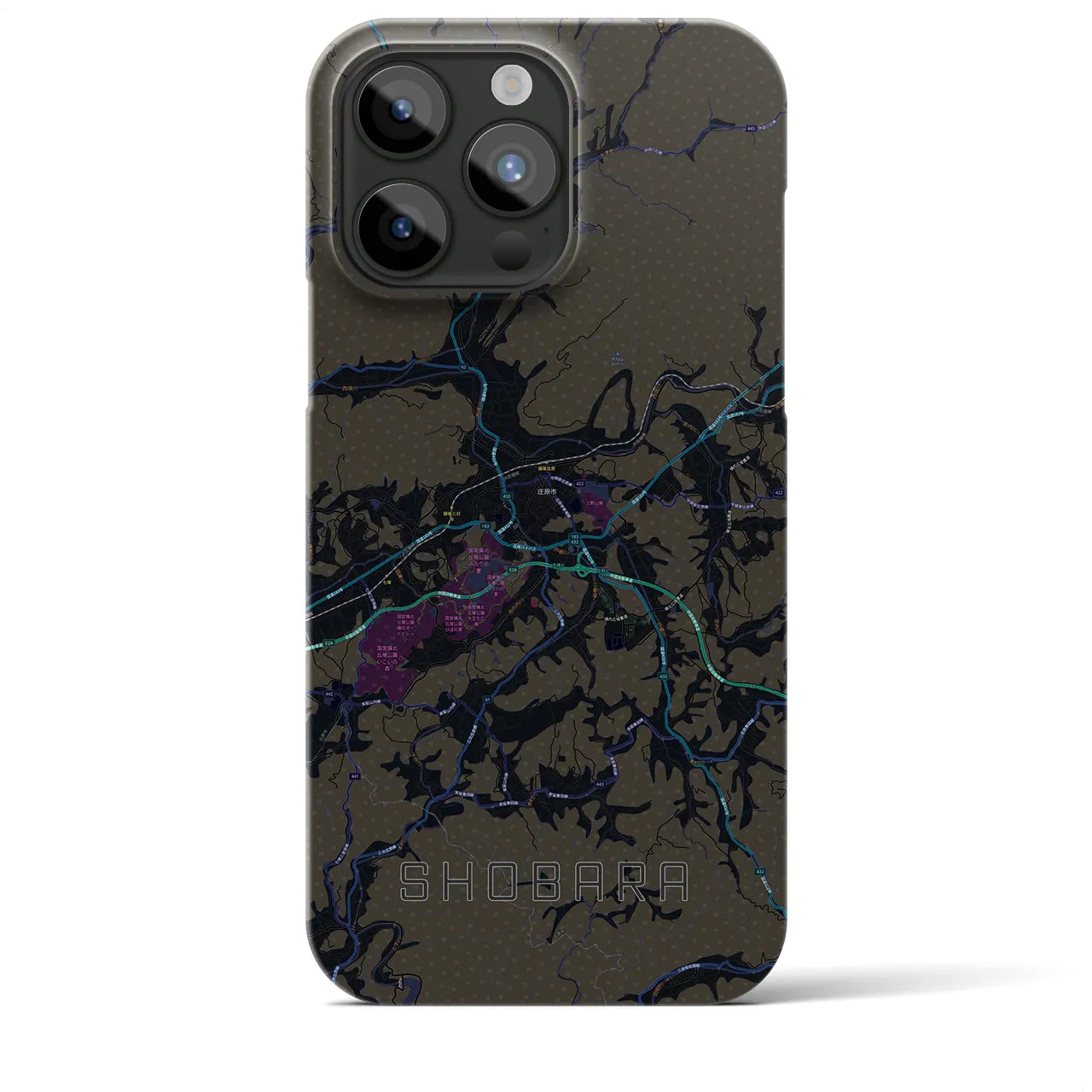 【庄原(広島県)】地図柄iPhoneケース(バックカバータイプ)