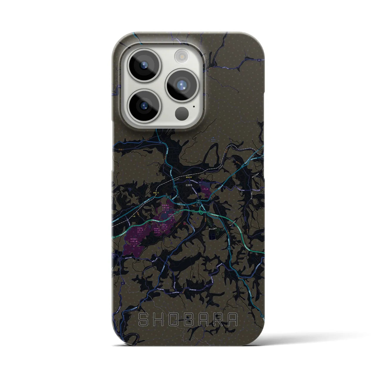 【庄原(広島県)】地図柄iPhoneケース(バックカバータイプ)