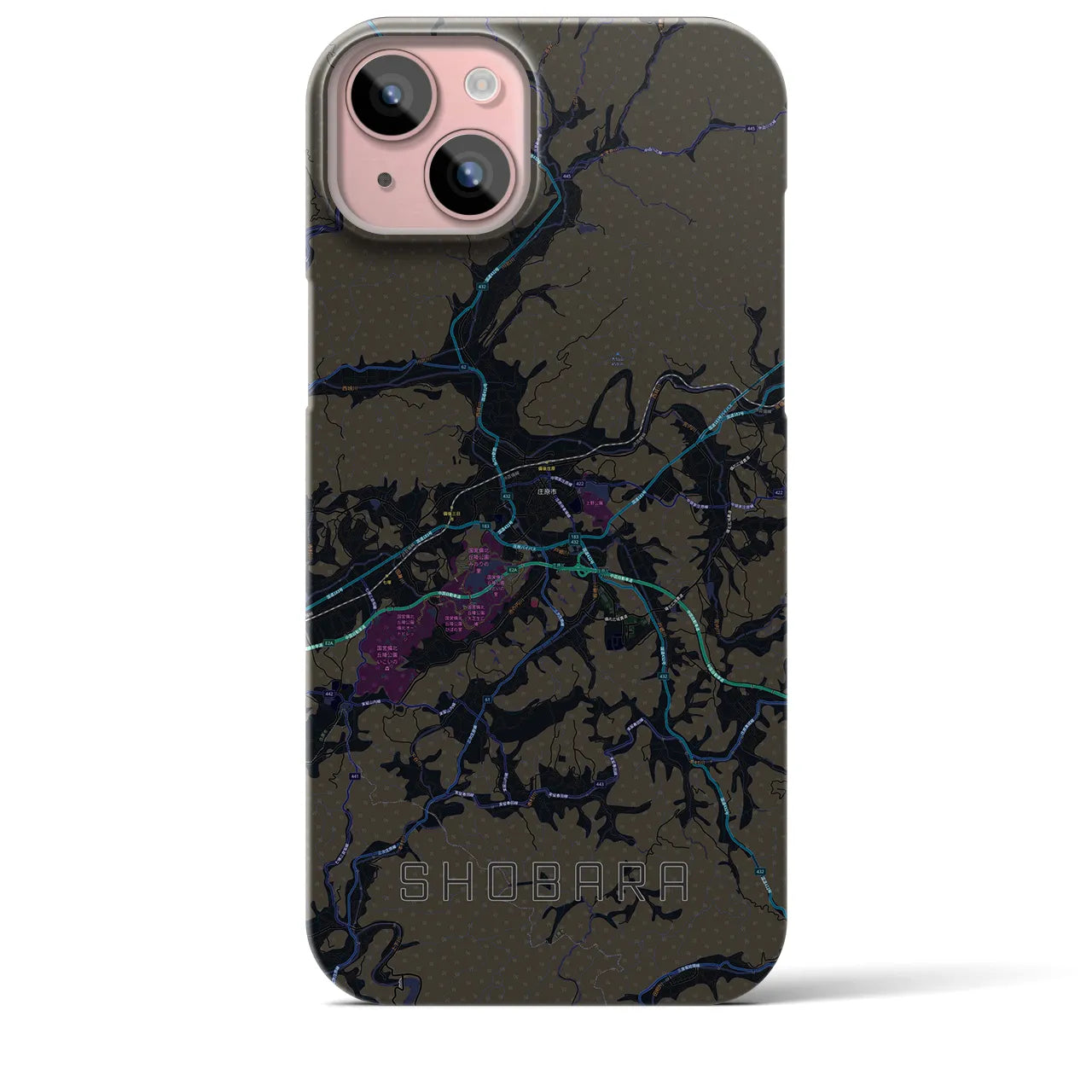 【庄原(広島県)】地図柄iPhoneケース(バックカバータイプ)