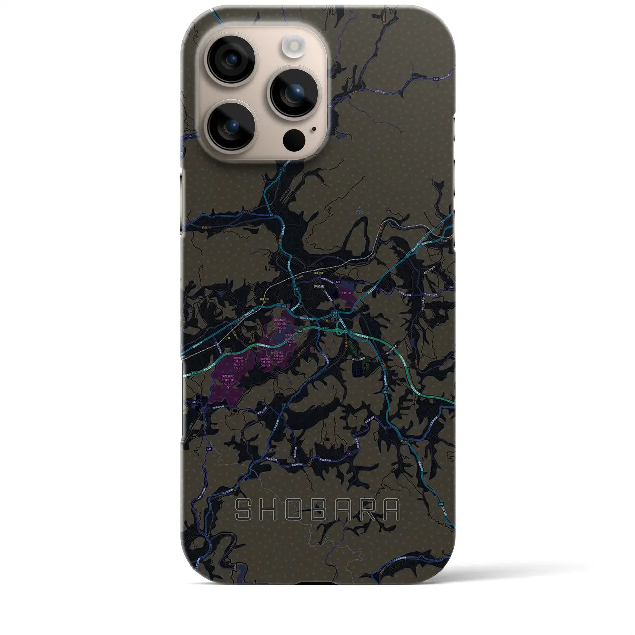 【庄原(広島県)】地図柄iPhoneケース(バックカバータイプ)