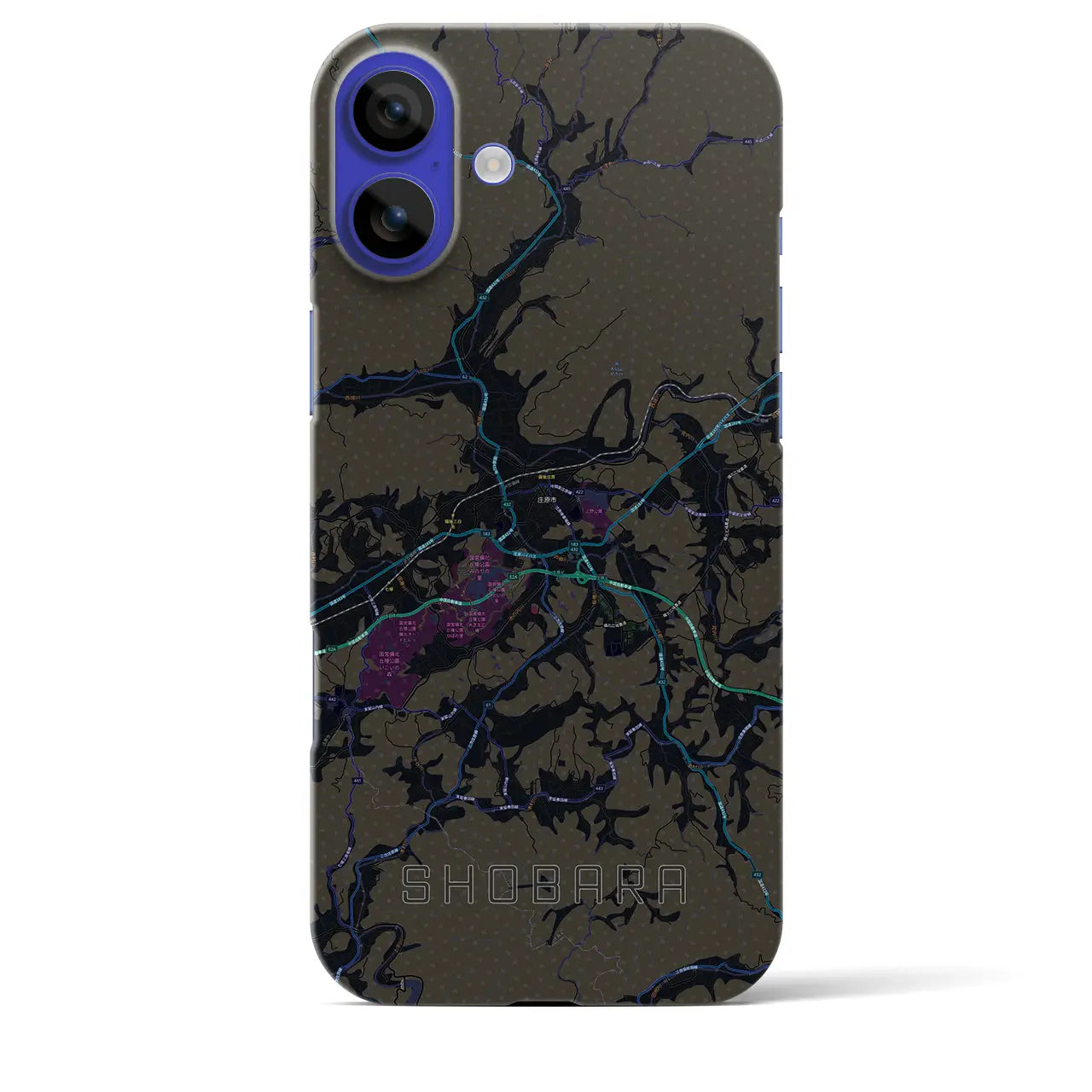 【庄原(広島県)】地図柄iPhoneケース(バックカバータイプ)