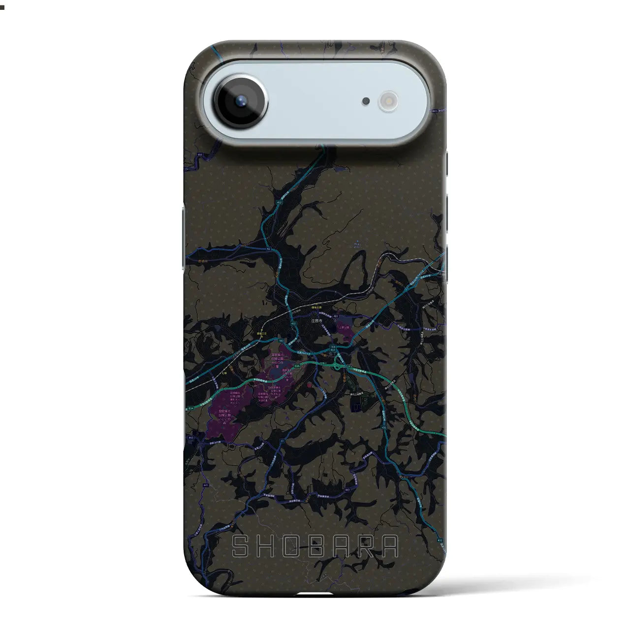 【庄原(広島県)】地図柄iPhoneケース(バックカバータイプ)