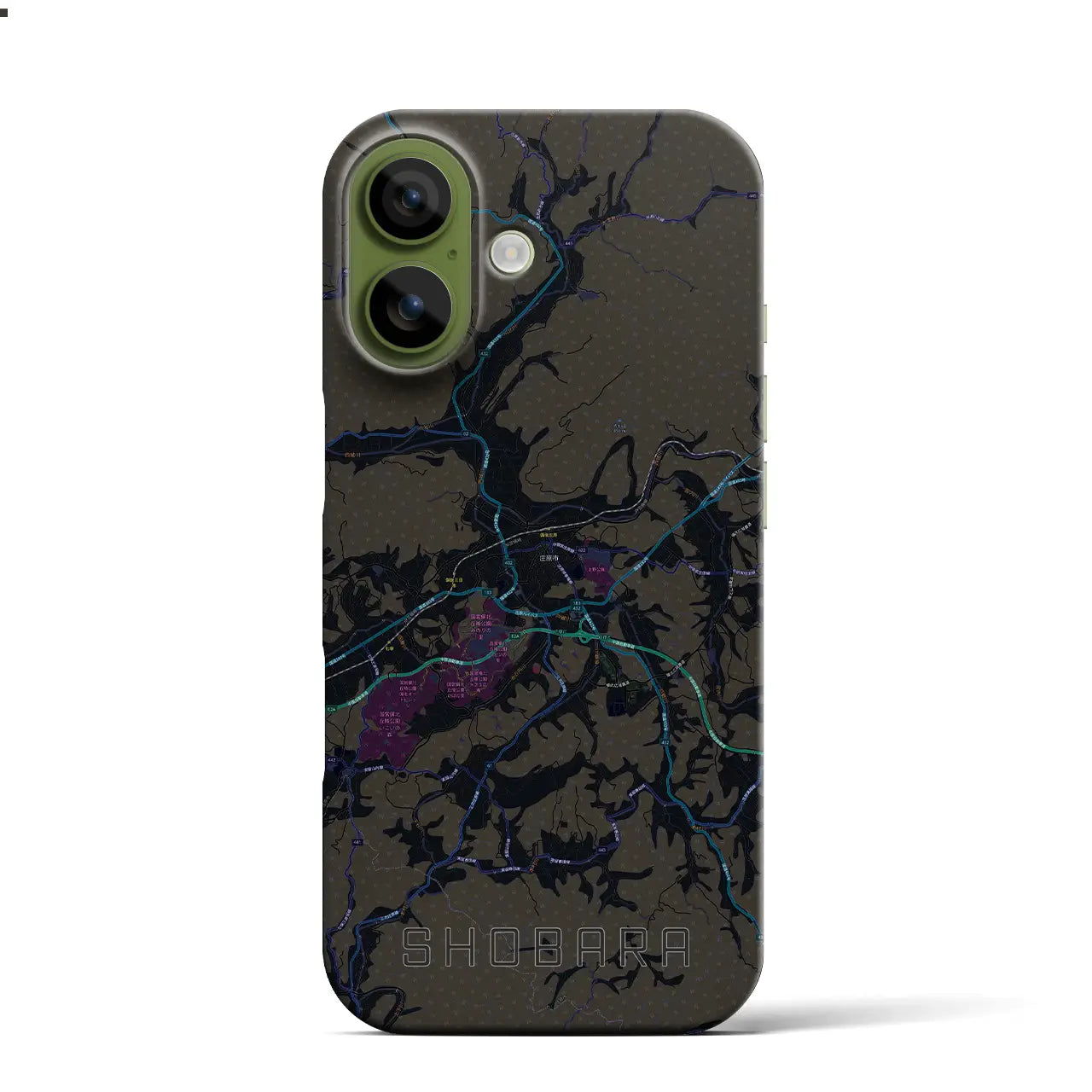 【庄原(広島県)】地図柄iPhoneケース(バックカバータイプ)