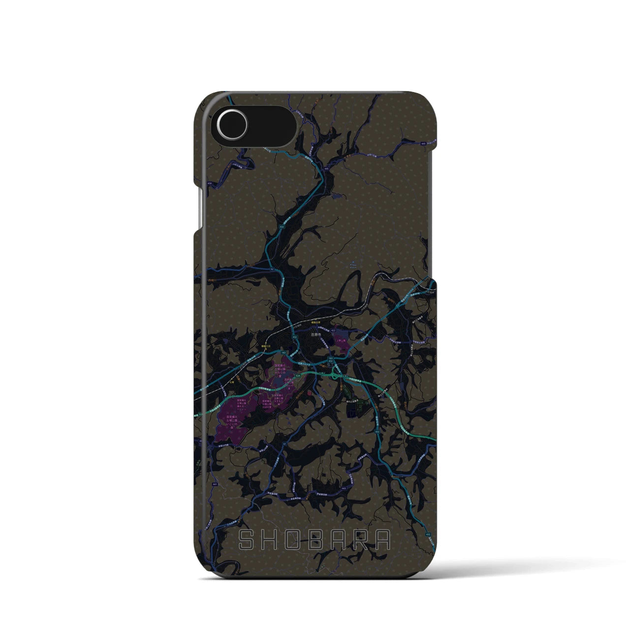 【庄原(広島県)】地図柄iPhoneケース(バックカバータイプ)