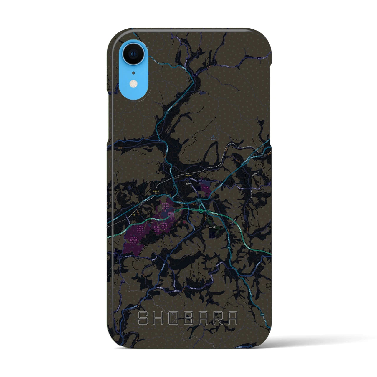 【庄原(広島県)】地図柄iPhoneケース(バックカバータイプ)