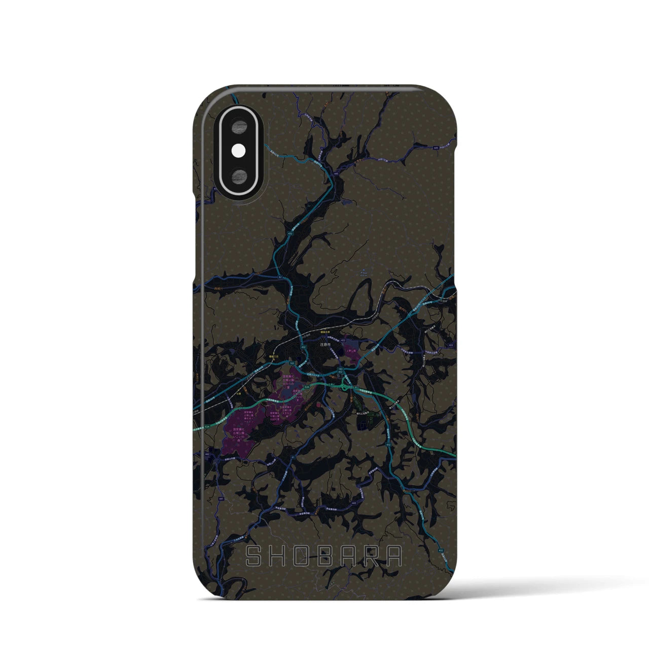 【庄原(広島県)】地図柄iPhoneケース(バックカバータイプ)