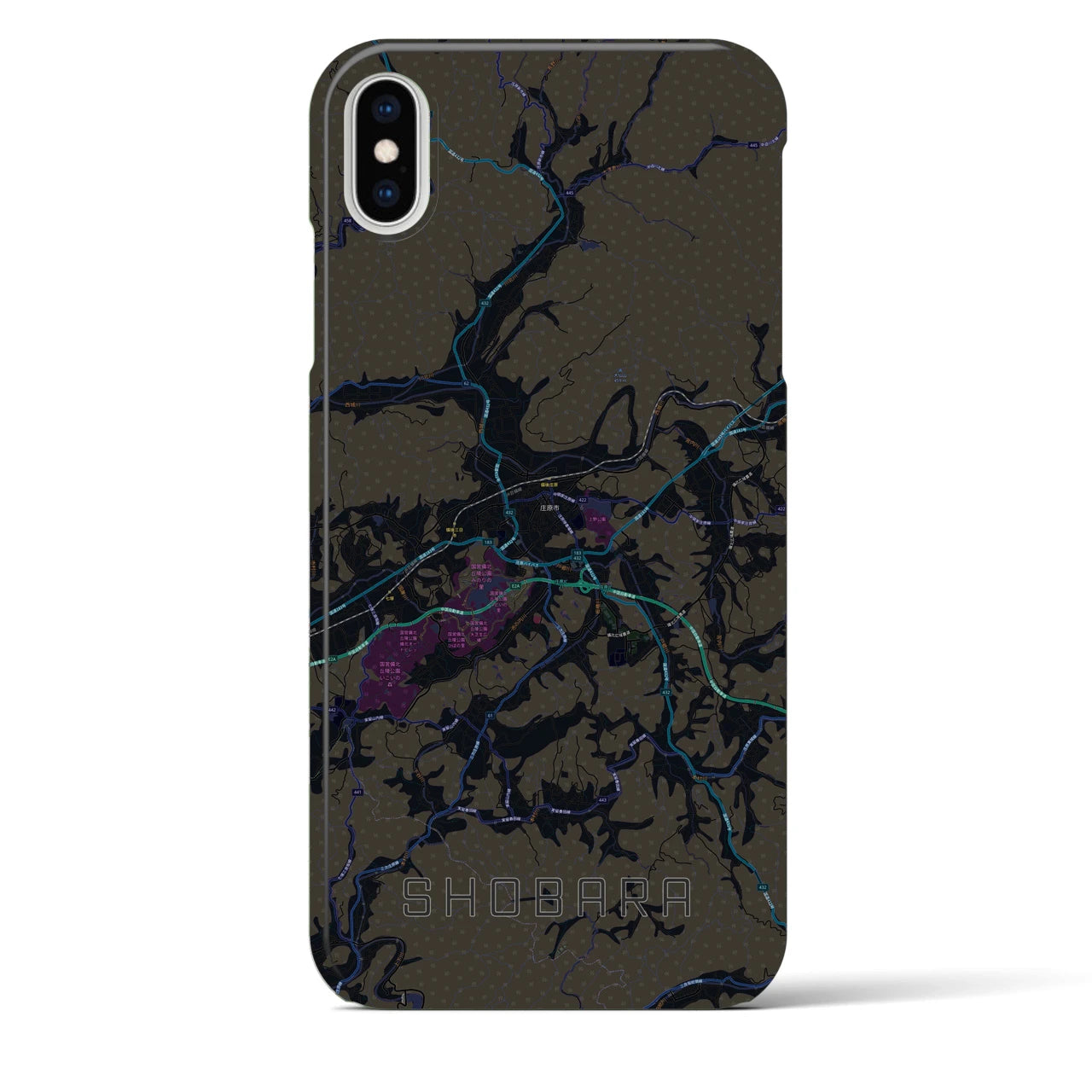 【庄原(広島県)】地図柄iPhoneケース(バックカバータイプ)