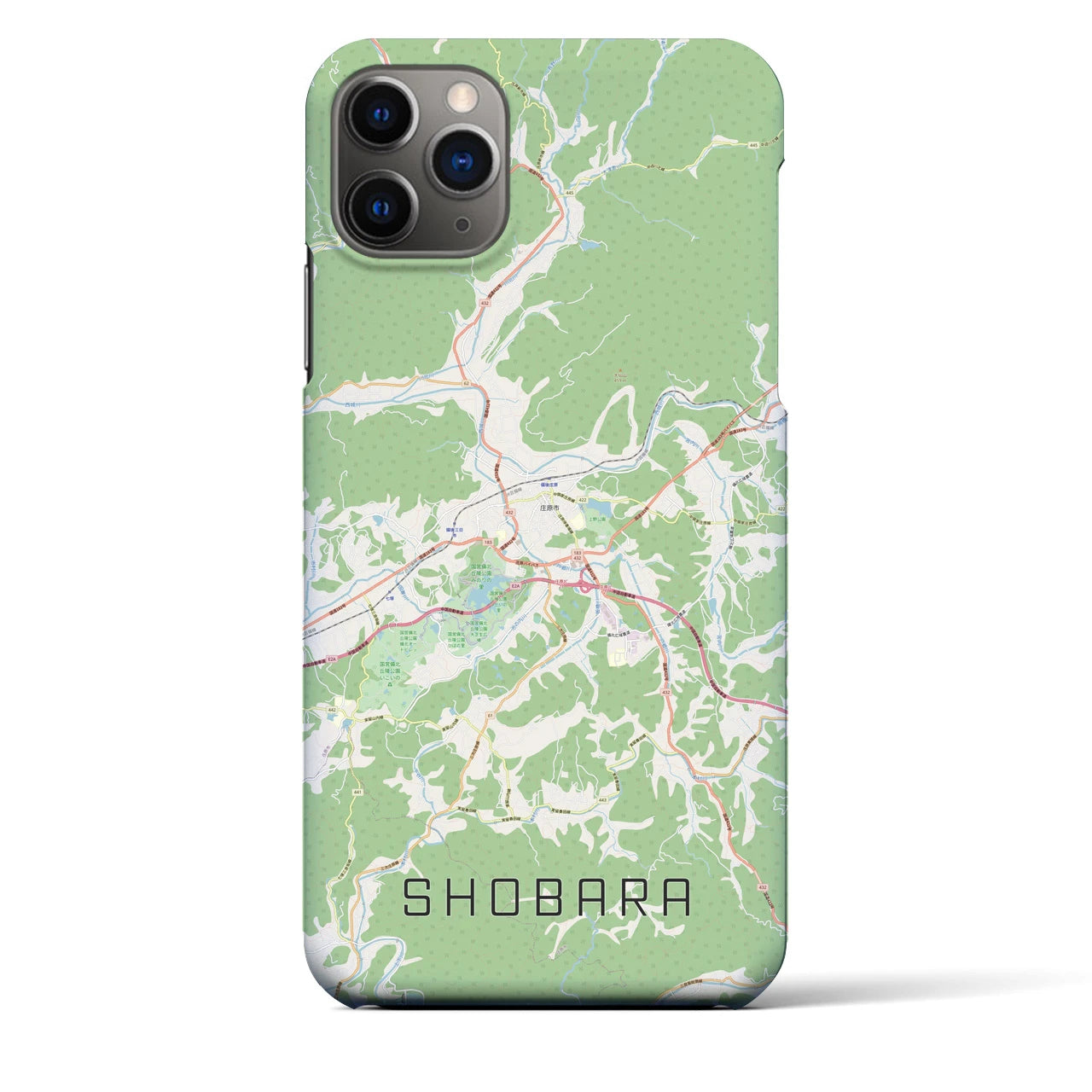 【庄原(広島県)】地図柄iPhoneケース(バックカバータイプ)