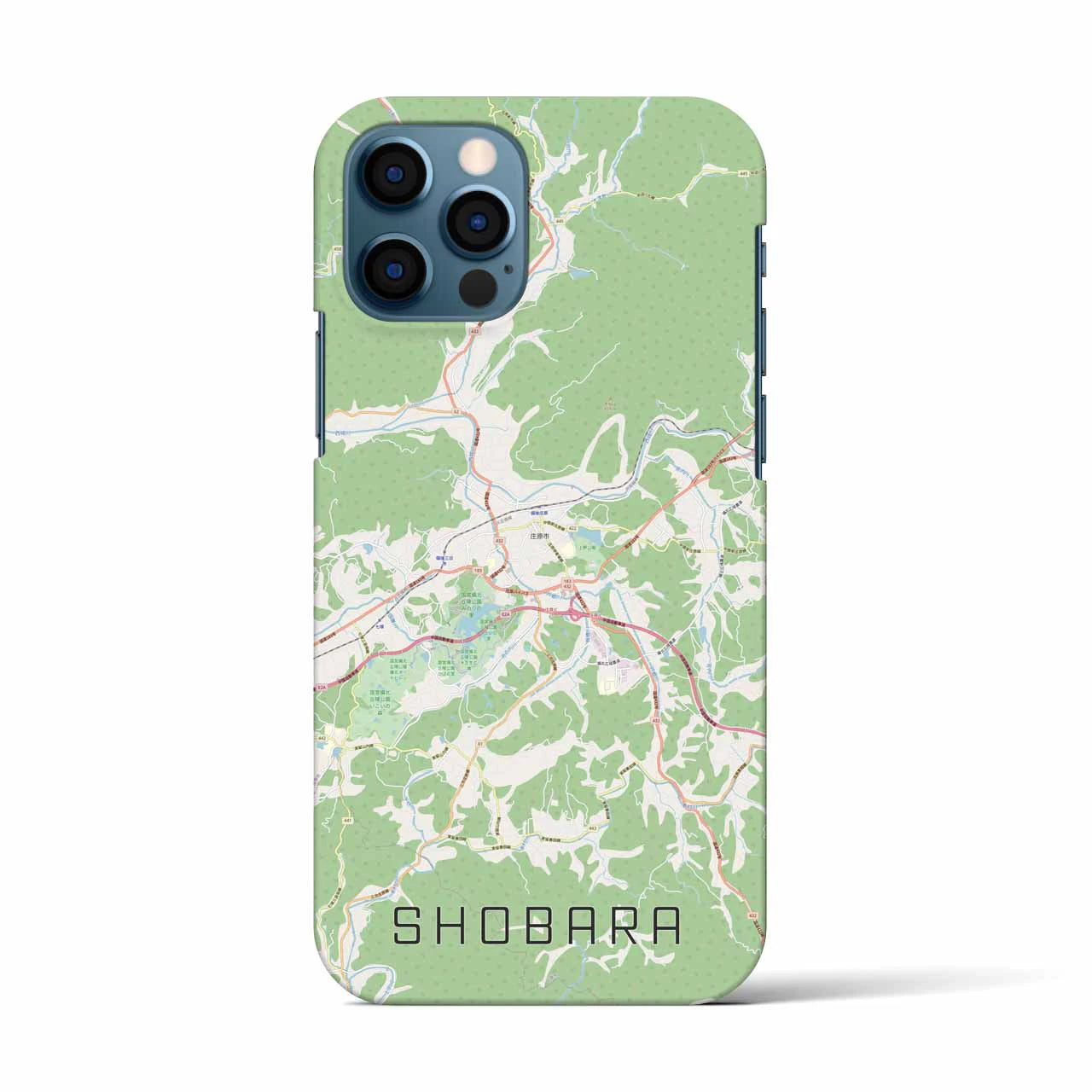 【庄原(広島県)】地図柄iPhoneケース(バックカバータイプ)