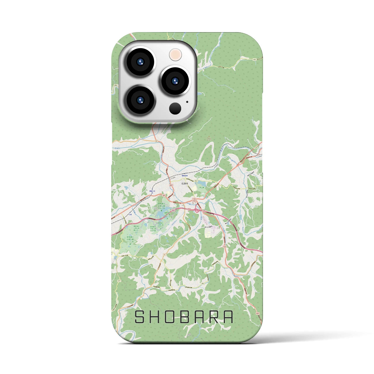 【庄原(広島県)】地図柄iPhoneケース(バックカバータイプ)