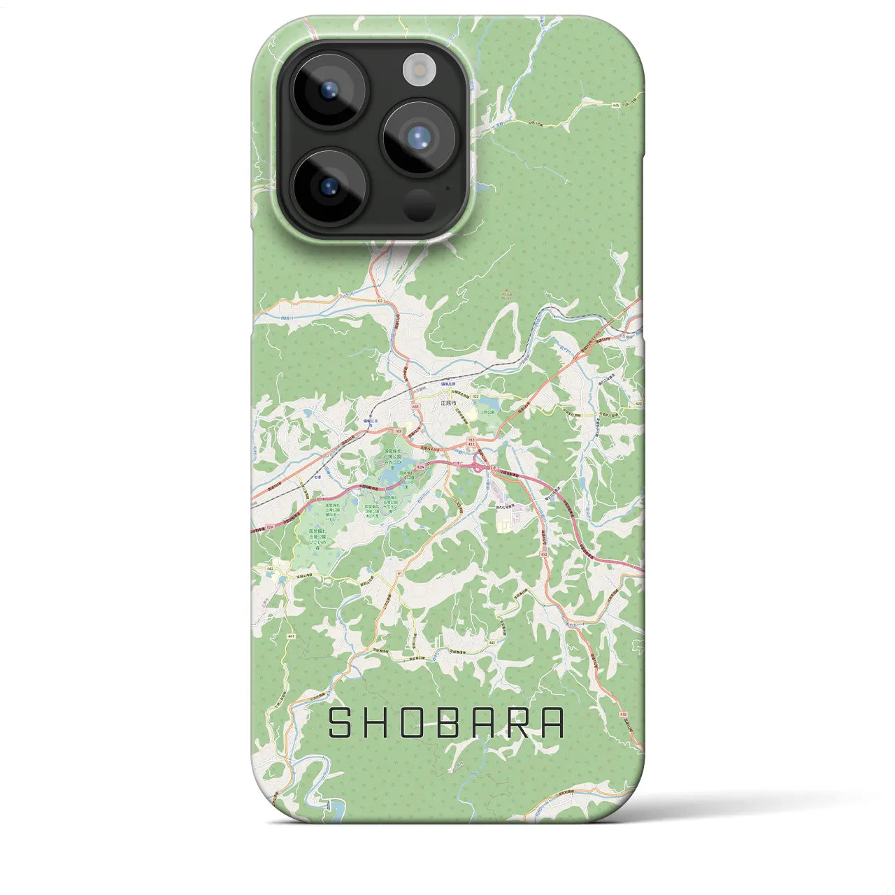 【庄原(広島県)】地図柄iPhoneケース(バックカバータイプ)