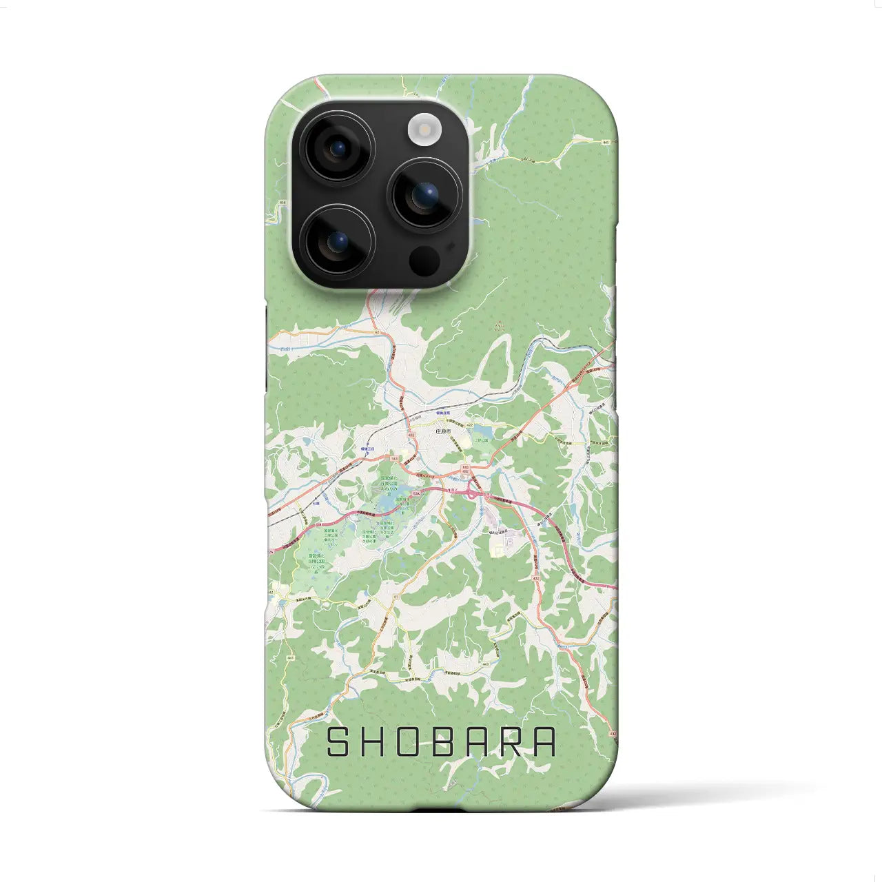 【庄原(広島県)】地図柄iPhoneケース(バックカバータイプ)