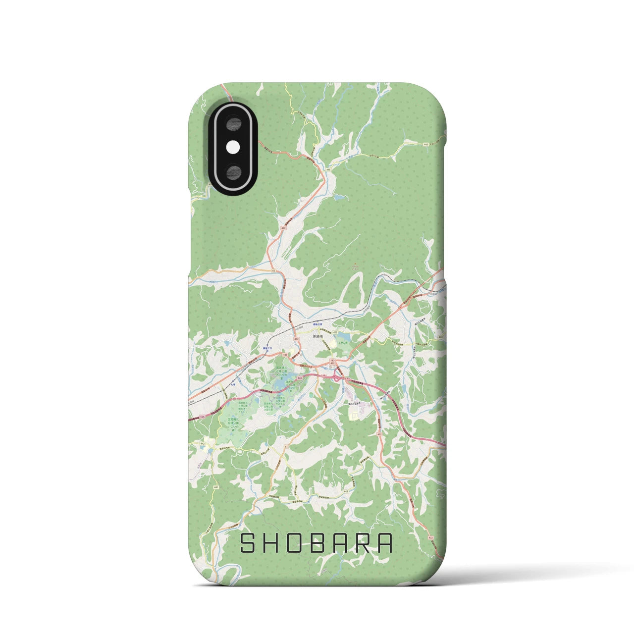 【庄原(広島県)】地図柄iPhoneケース(バックカバータイプ)