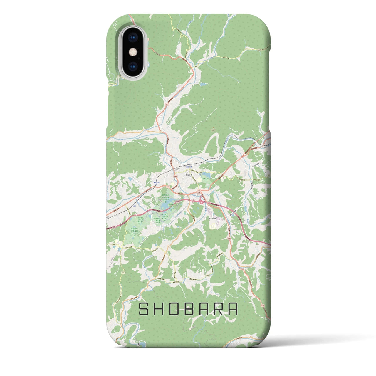 【庄原(広島県)】地図柄iPhoneケース(バックカバータイプ)