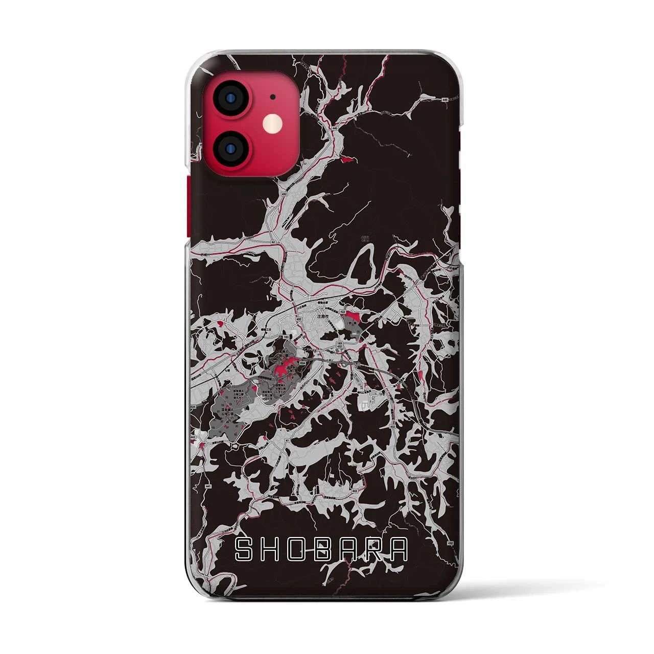 【庄原(広島県)】地図柄iPhoneケース(クリアタイプ)