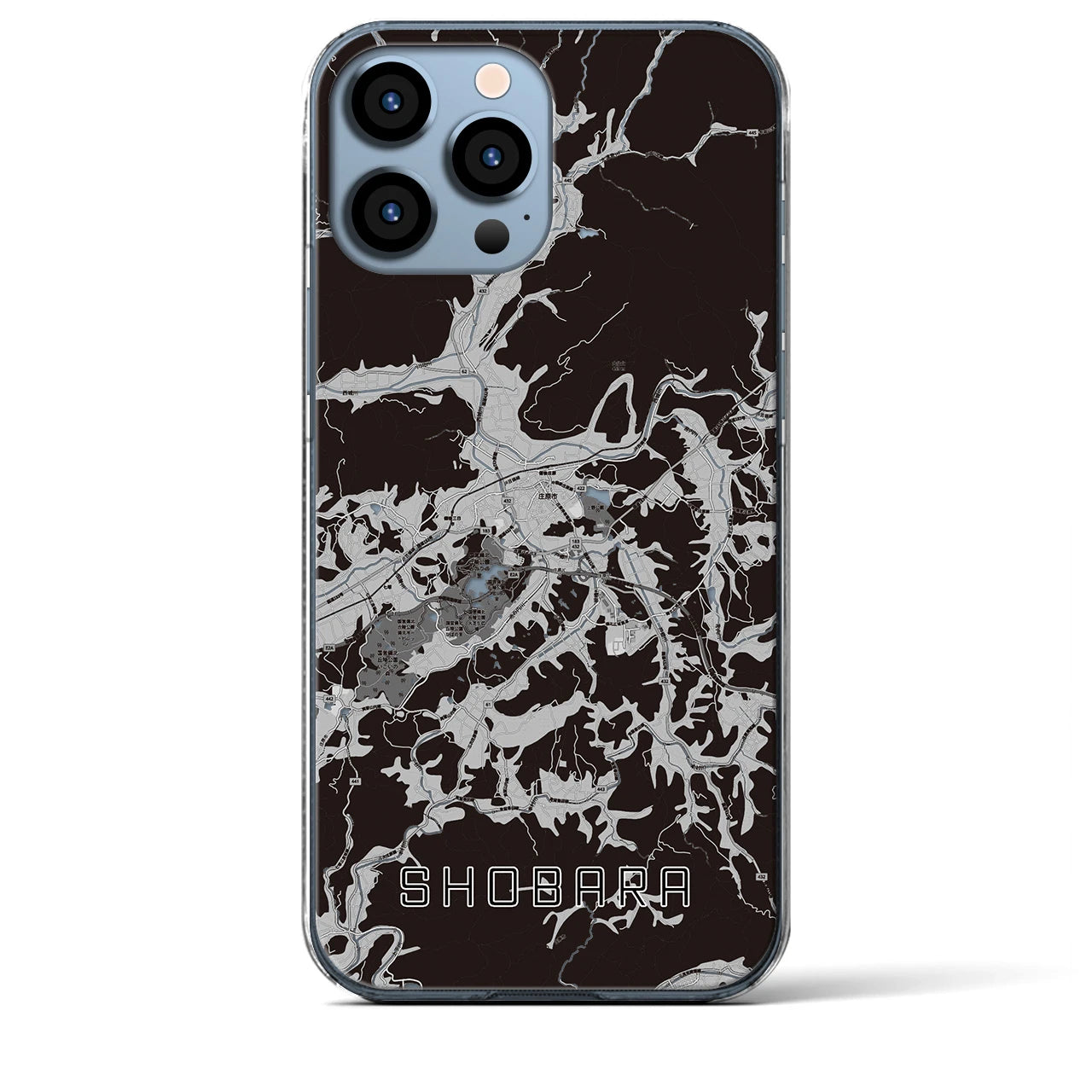 【庄原(広島県)】地図柄iPhoneケース(クリアタイプ)