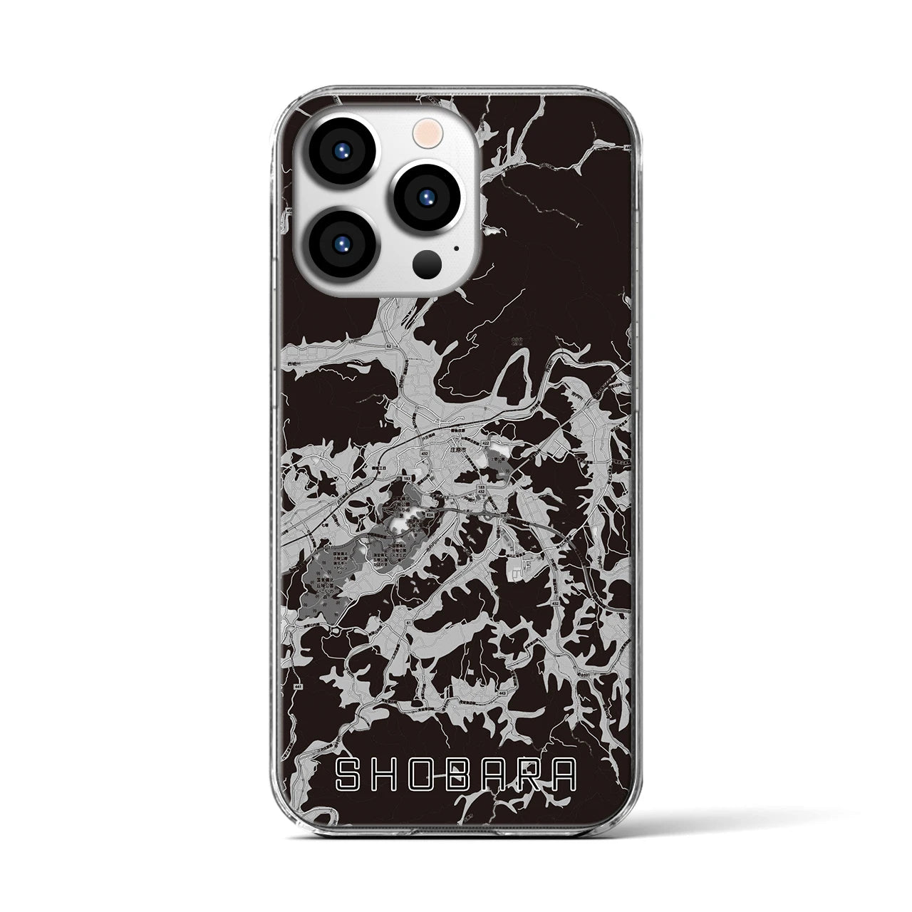 【庄原(広島県)】地図柄iPhoneケース(クリアタイプ)