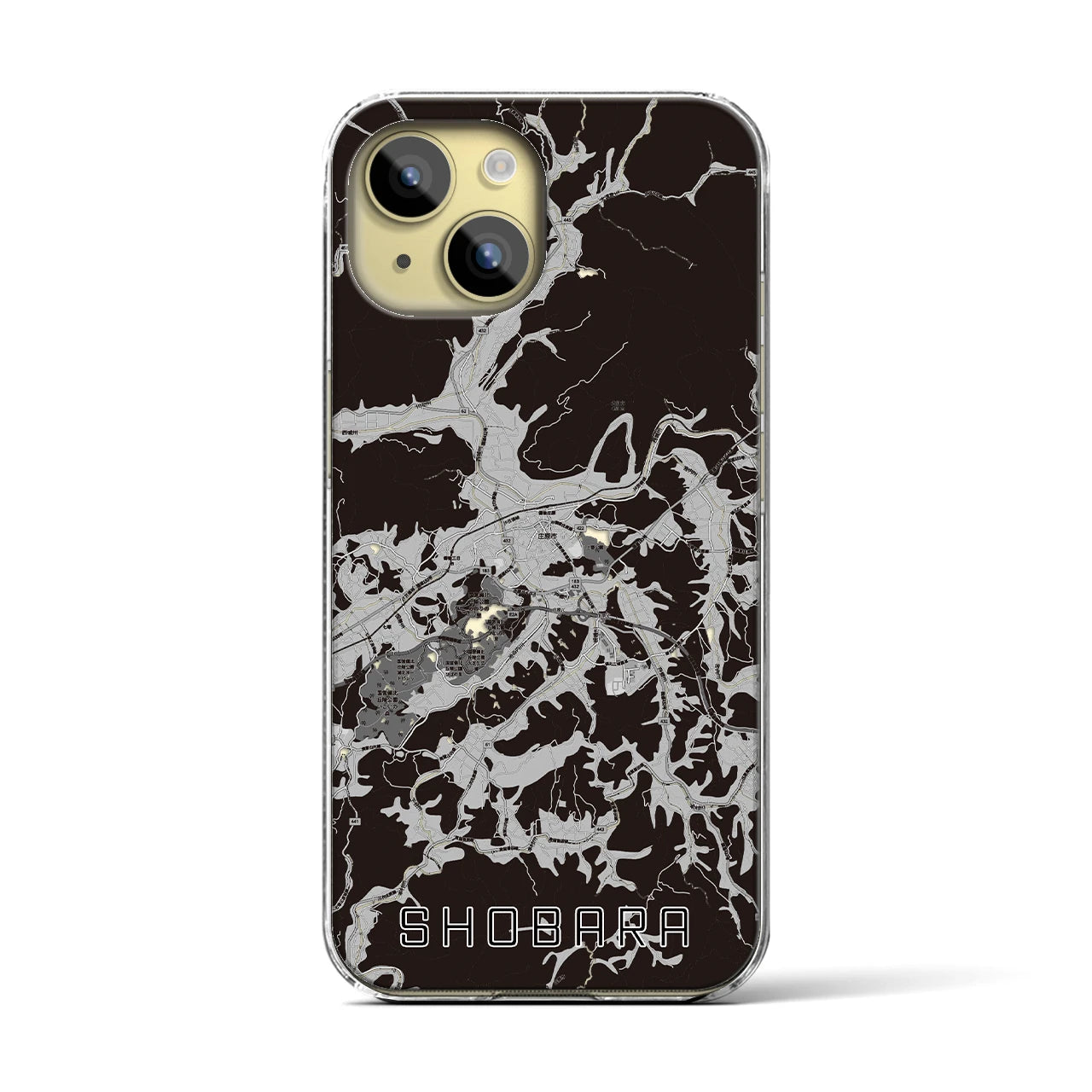 【庄原(広島県)】地図柄iPhoneケース(クリアタイプ)