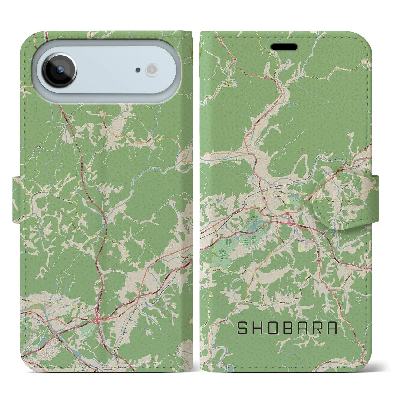 【庄原(広島県)】地図柄iPhoneケース(手帳タイプ)