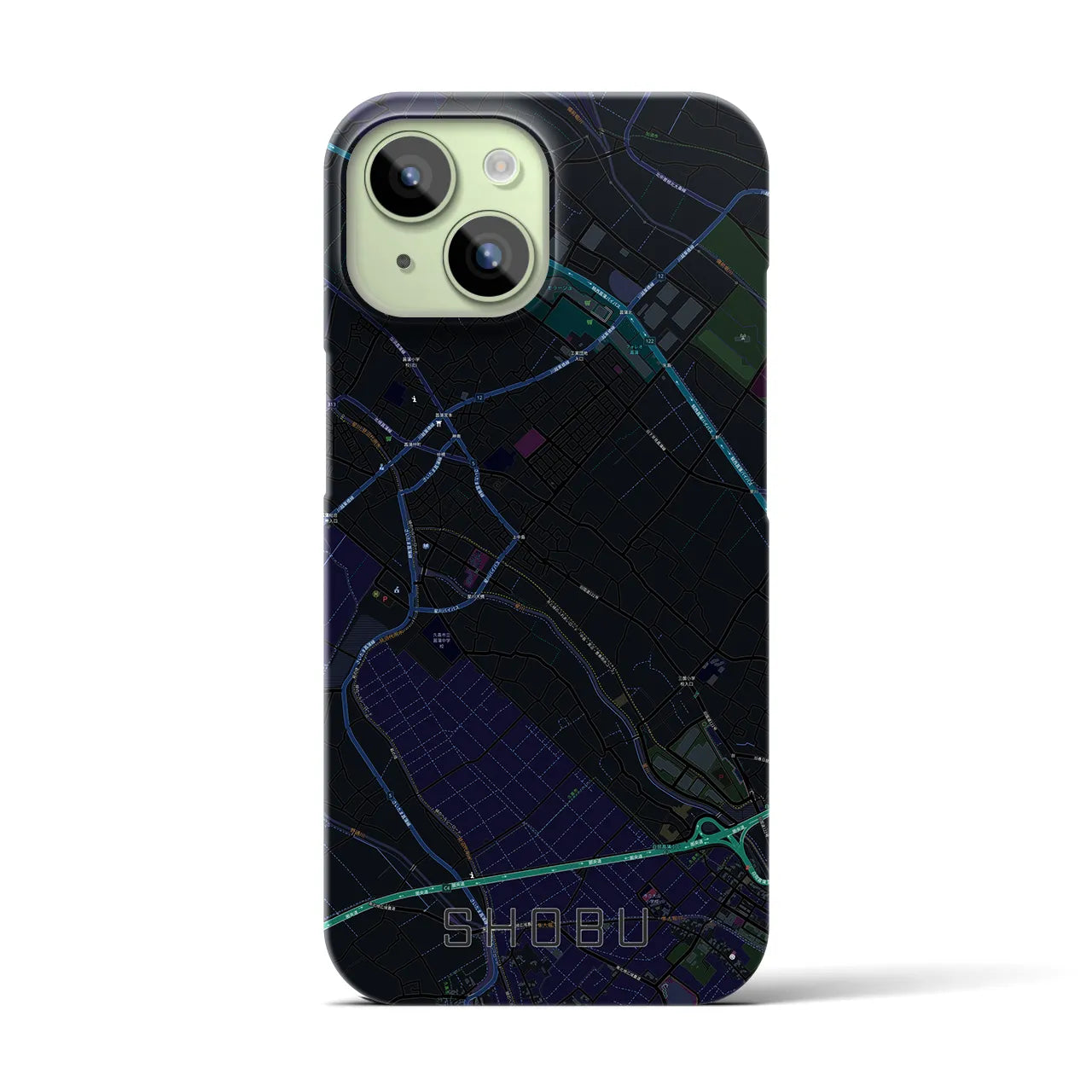 【菖蒲(埼玉県)】地図柄iPhoneケース(バックカバータイプ)
