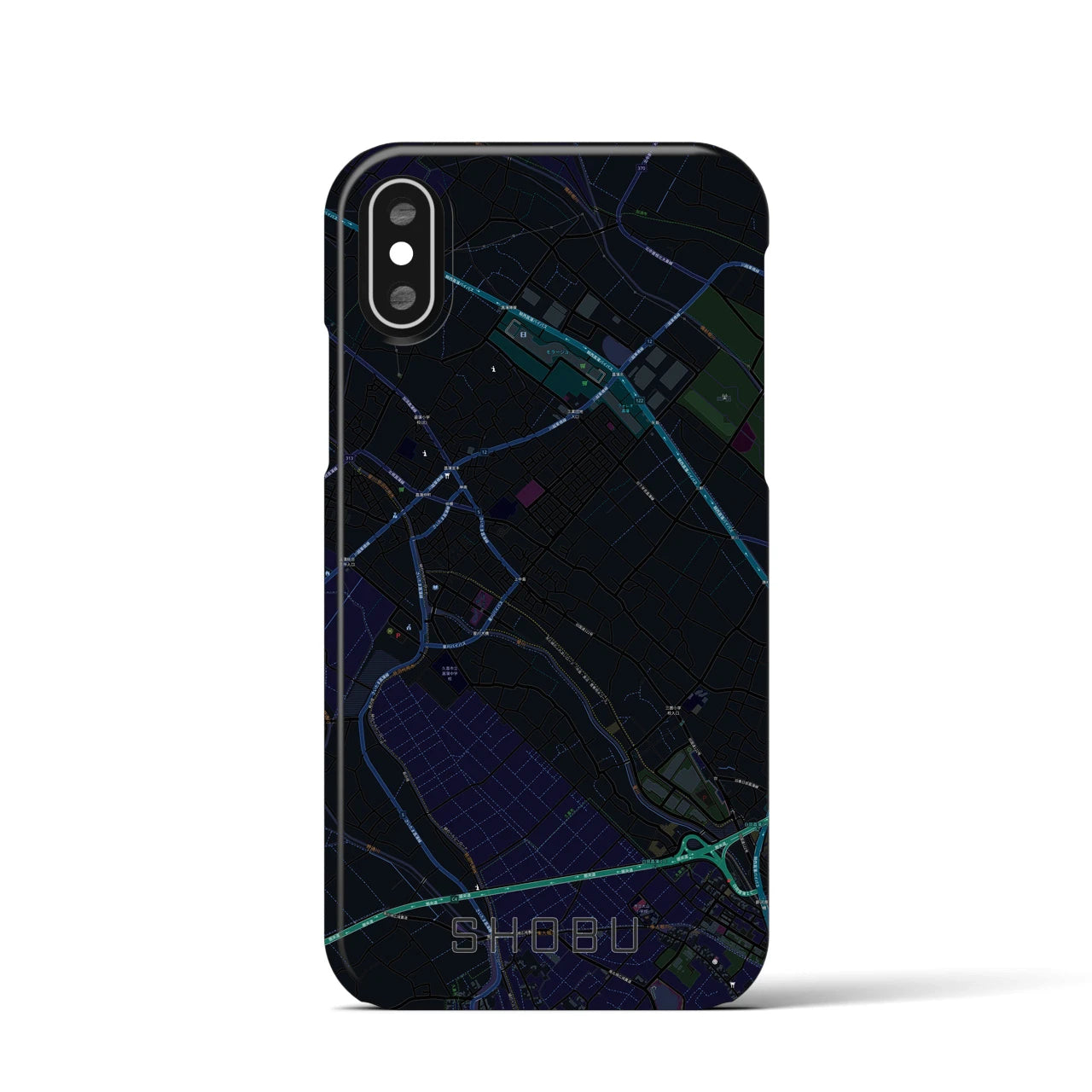 【菖蒲(埼玉県)】地図柄iPhoneケース(バックカバータイプ)