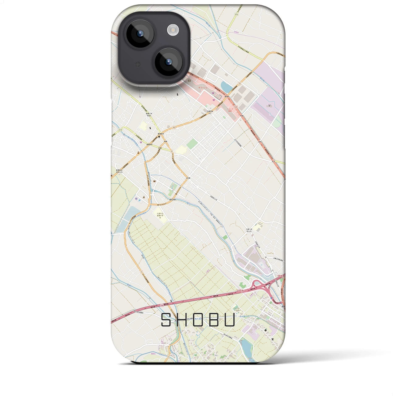 【菖蒲(埼玉県)】地図柄iPhoneケース(バックカバータイプ)