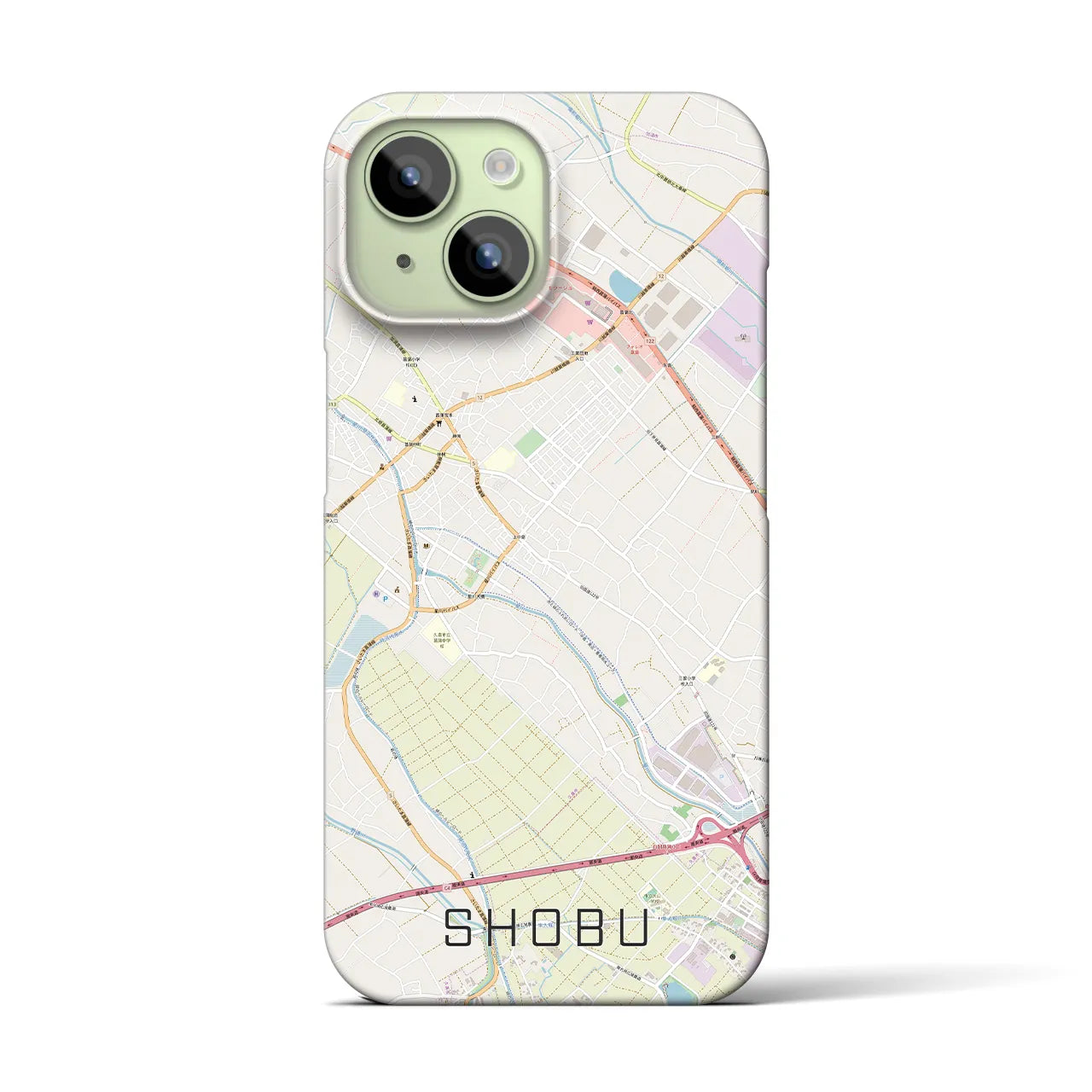 【菖蒲(埼玉県)】地図柄iPhoneケース(バックカバータイプ)