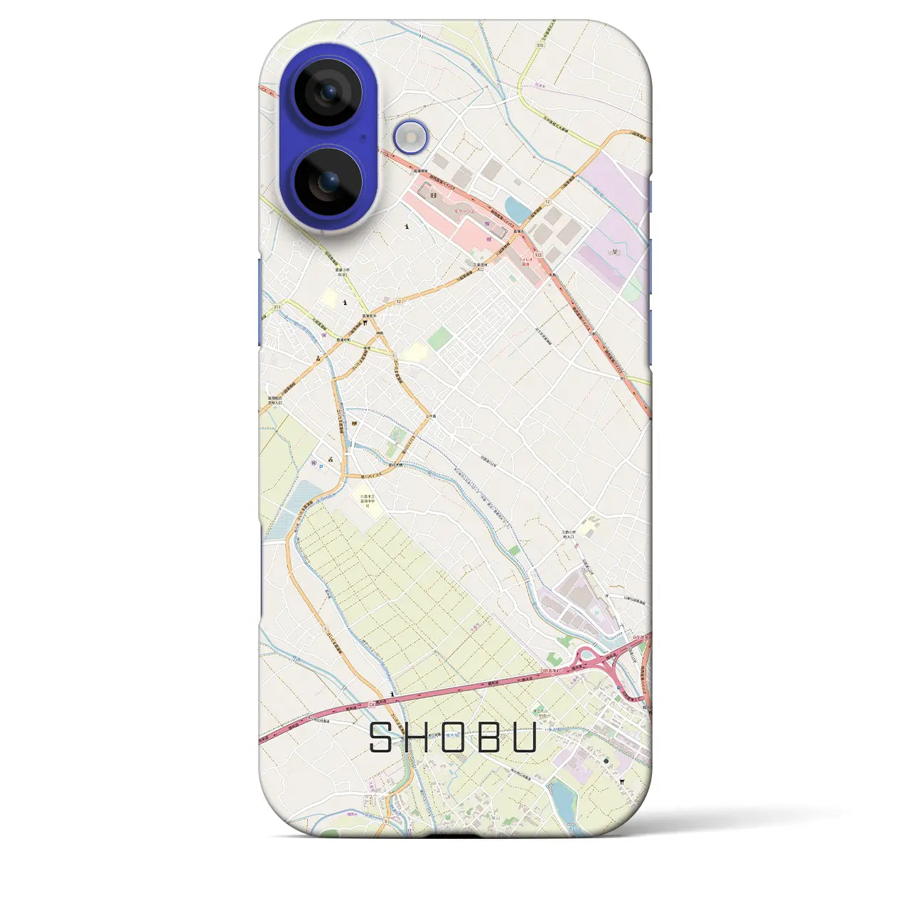 【菖蒲(埼玉県)】地図柄iPhoneケース(バックカバータイプ)ナチュラル・iPhone 16 Pro Max 用