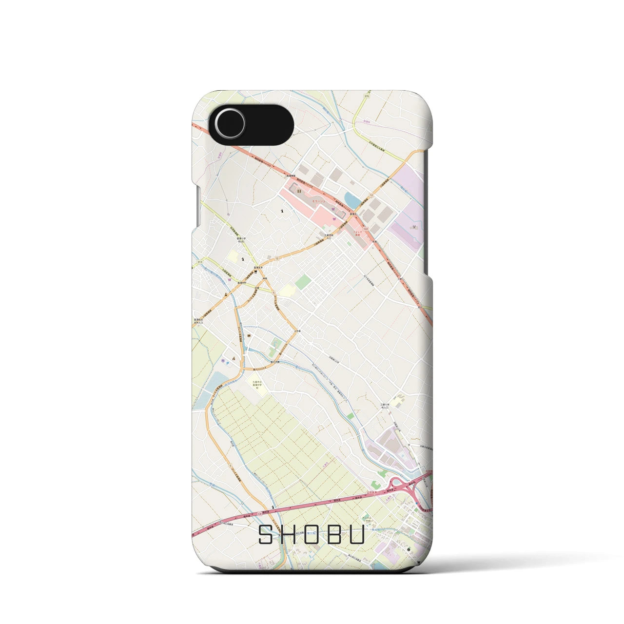 【菖蒲(埼玉県)】地図柄iPhoneケース(バックカバータイプ)