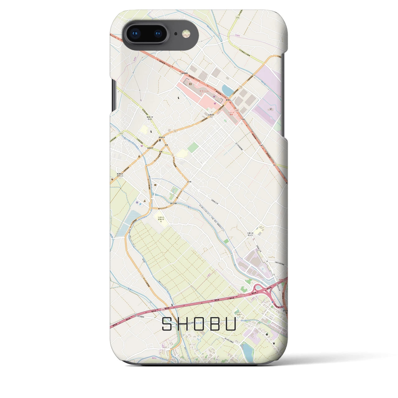 【菖蒲(埼玉県)】地図柄iPhoneケース(バックカバータイプ)