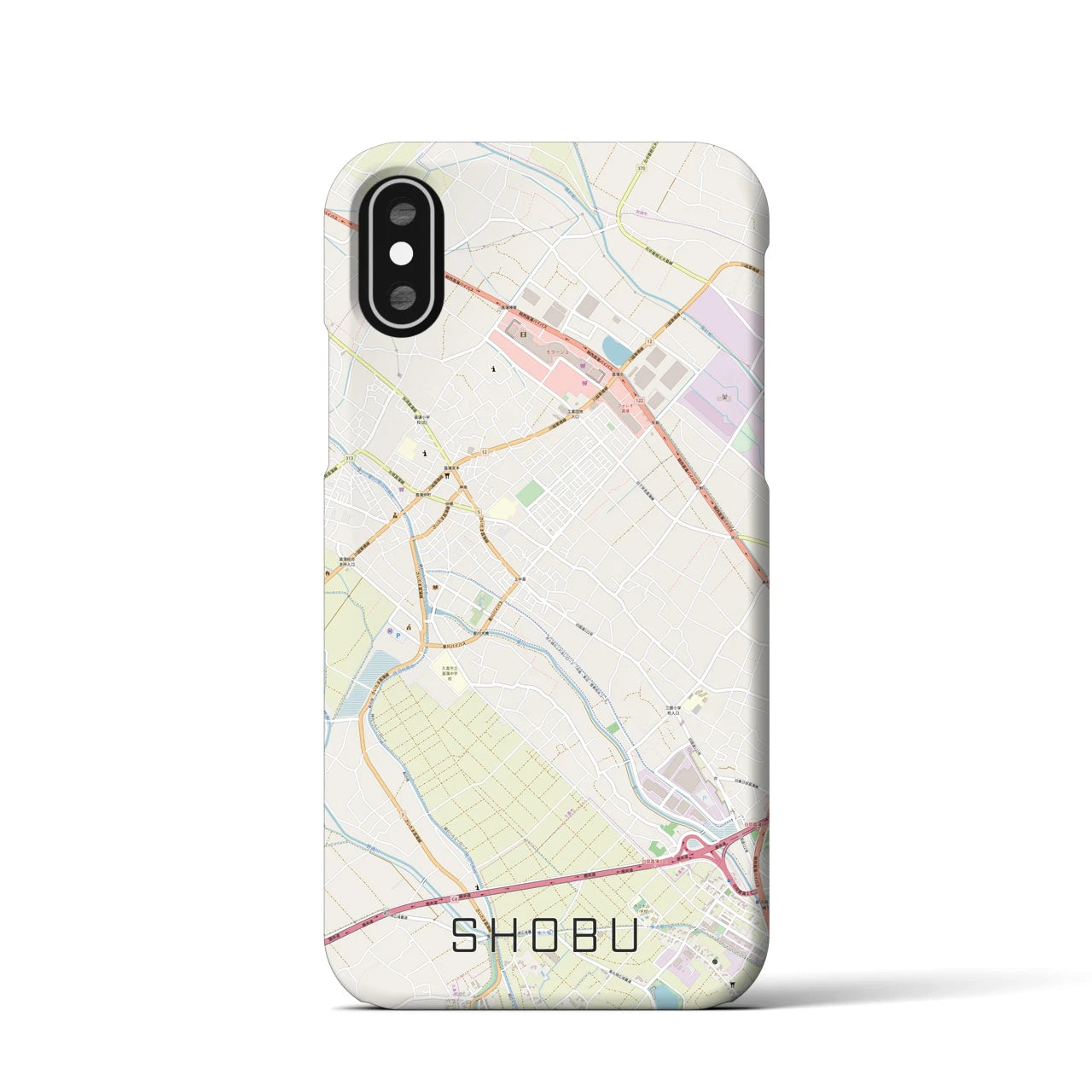【菖蒲(埼玉県)】地図柄iPhoneケース(バックカバータイプ)