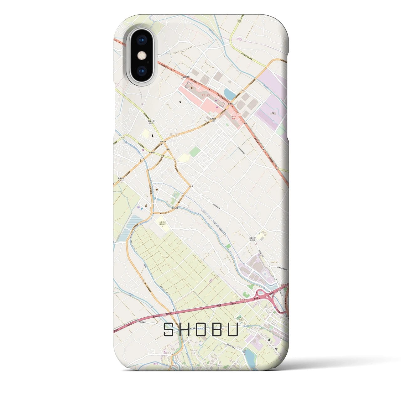 【菖蒲(埼玉県)】地図柄iPhoneケース(バックカバータイプ)
