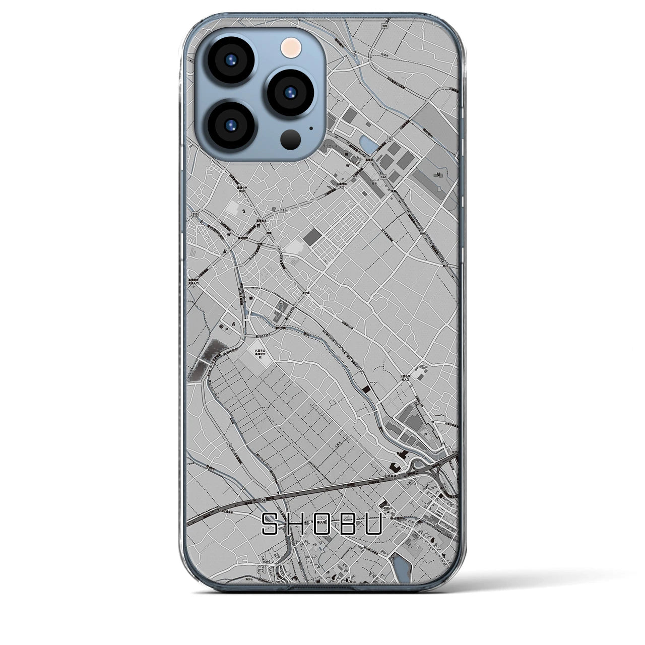 【菖蒲(埼玉県)】地図柄iPhoneケース(クリアタイプ)