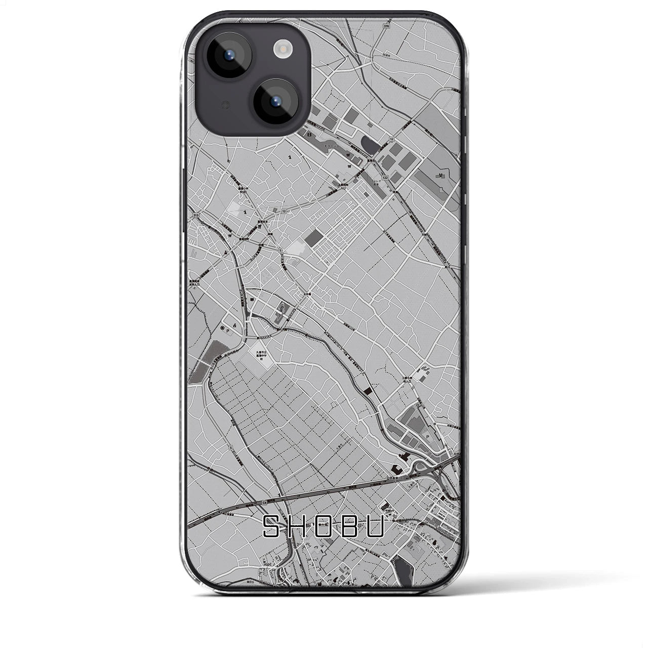 【菖蒲(埼玉県)】地図柄iPhoneケース(クリアタイプ)