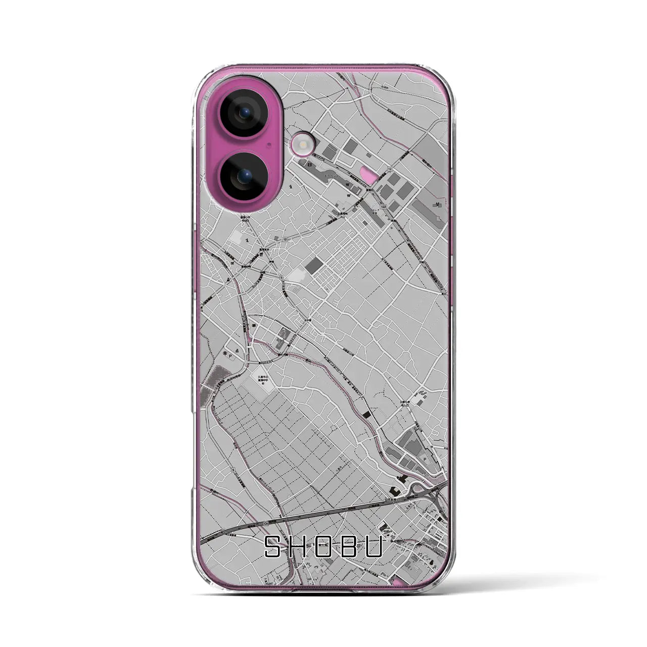 【菖蒲(埼玉県)】地図柄iPhoneケース(クリアタイプ)