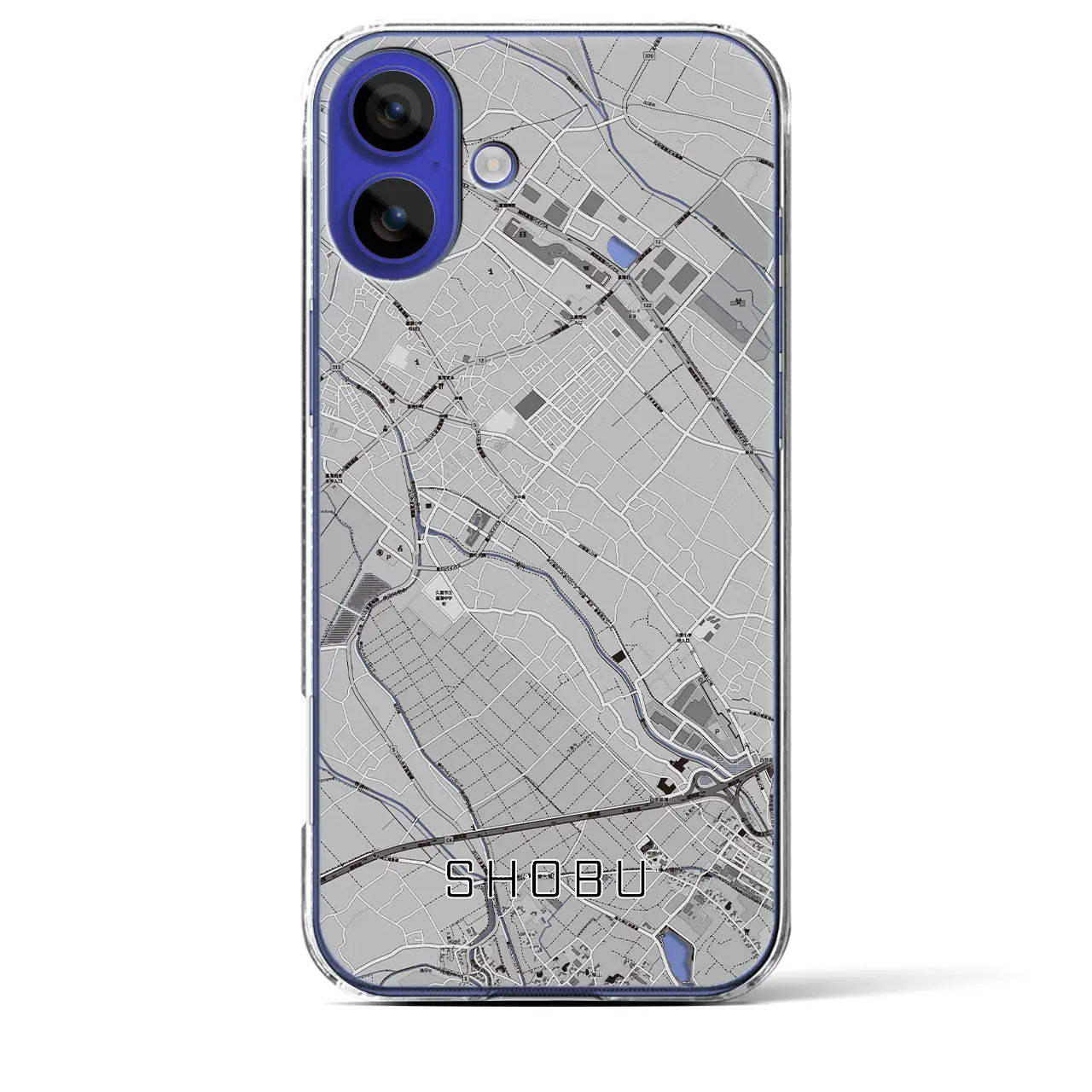 【菖蒲(埼玉県)】地図柄iPhoneケース(クリアタイプ)