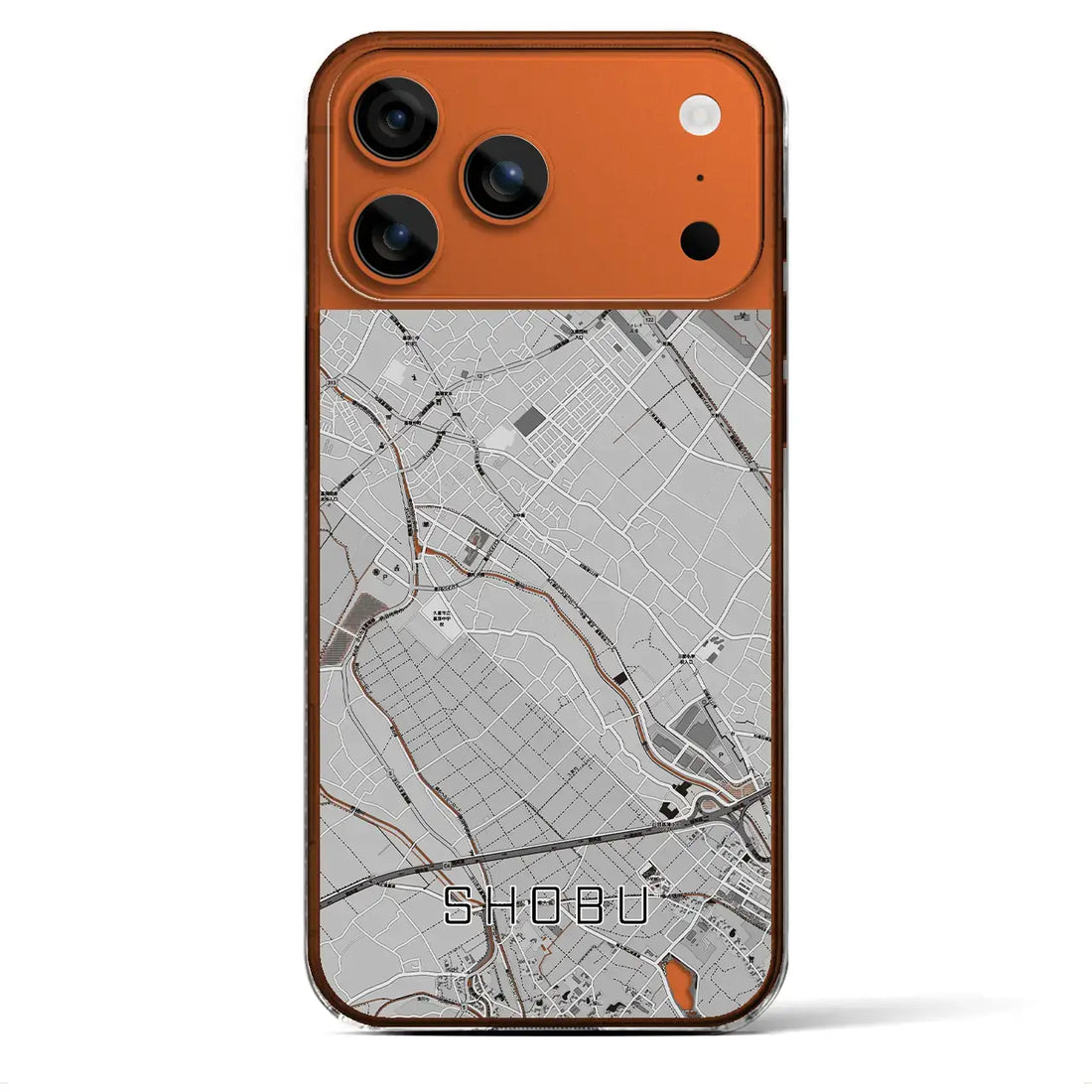 【菖蒲(埼玉県)】地図柄iPhoneケース(クリアタイプ)