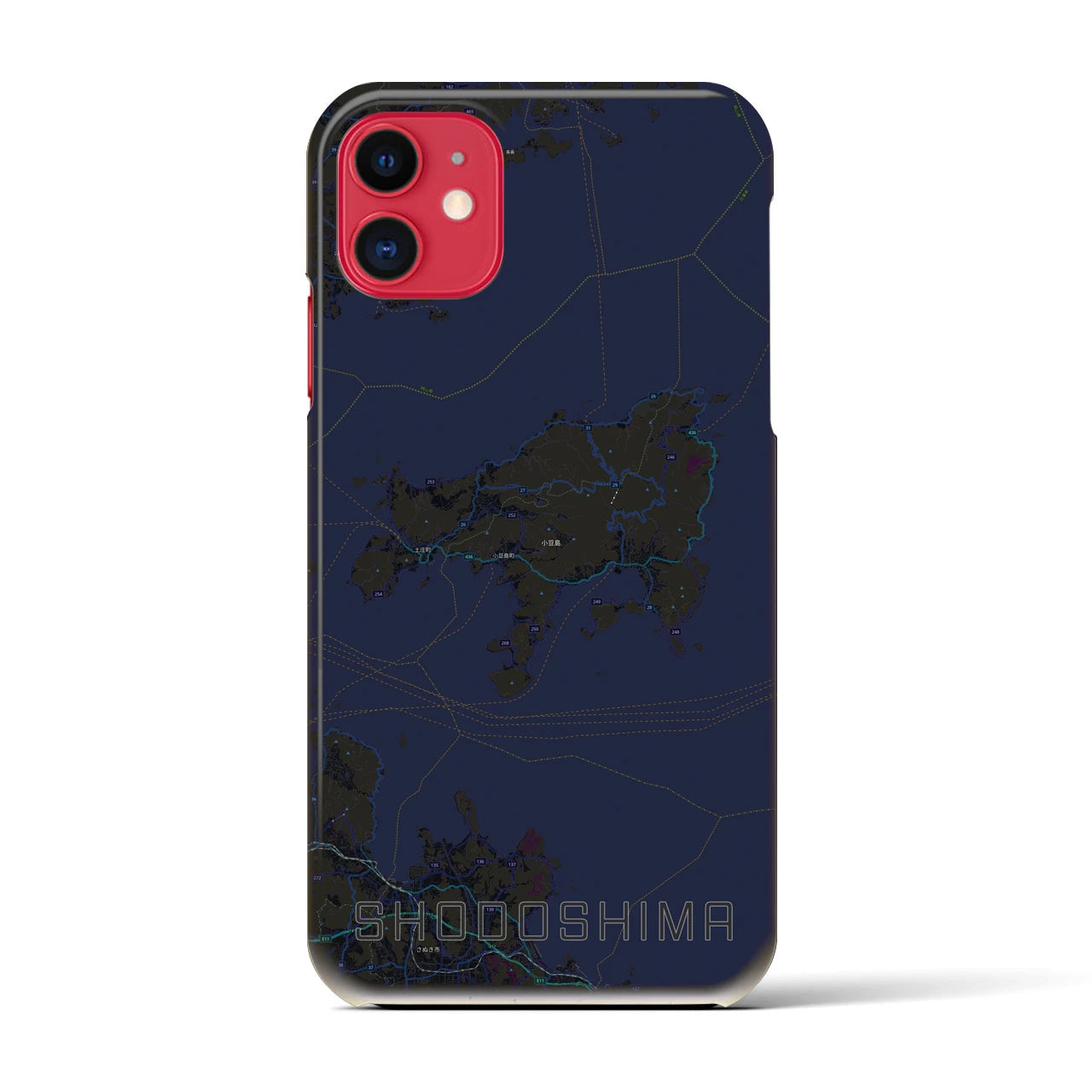 【小豆島(香川県)】地図柄iPhoneケース(バックカバータイプ)