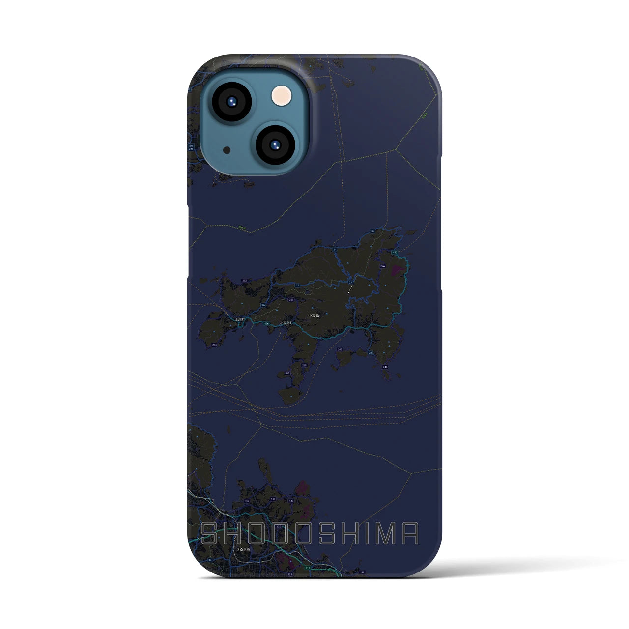 【小豆島(香川県)】地図柄iPhoneケース(バックカバータイプ)