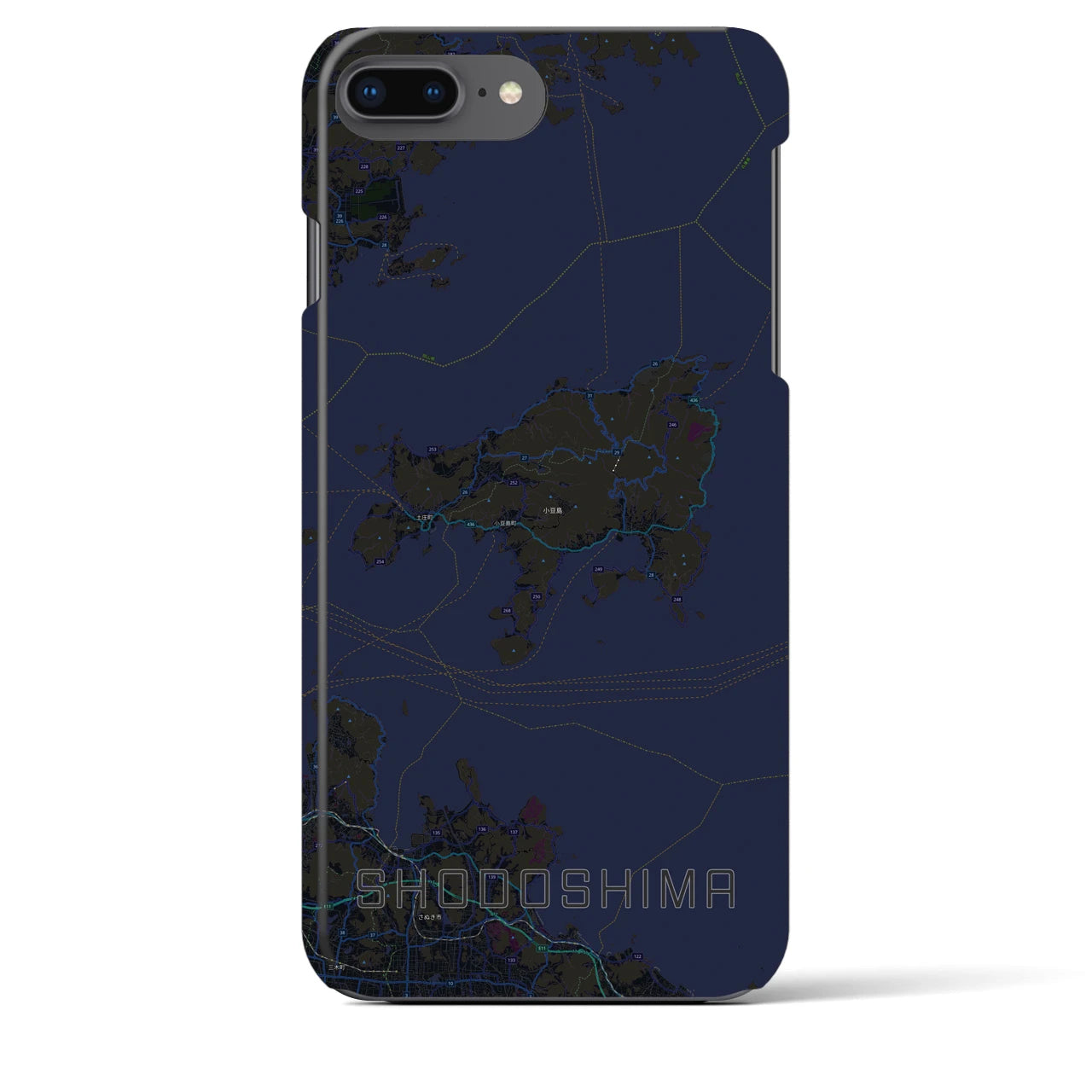 【小豆島(香川県)】地図柄iPhoneケース(バックカバータイプ)