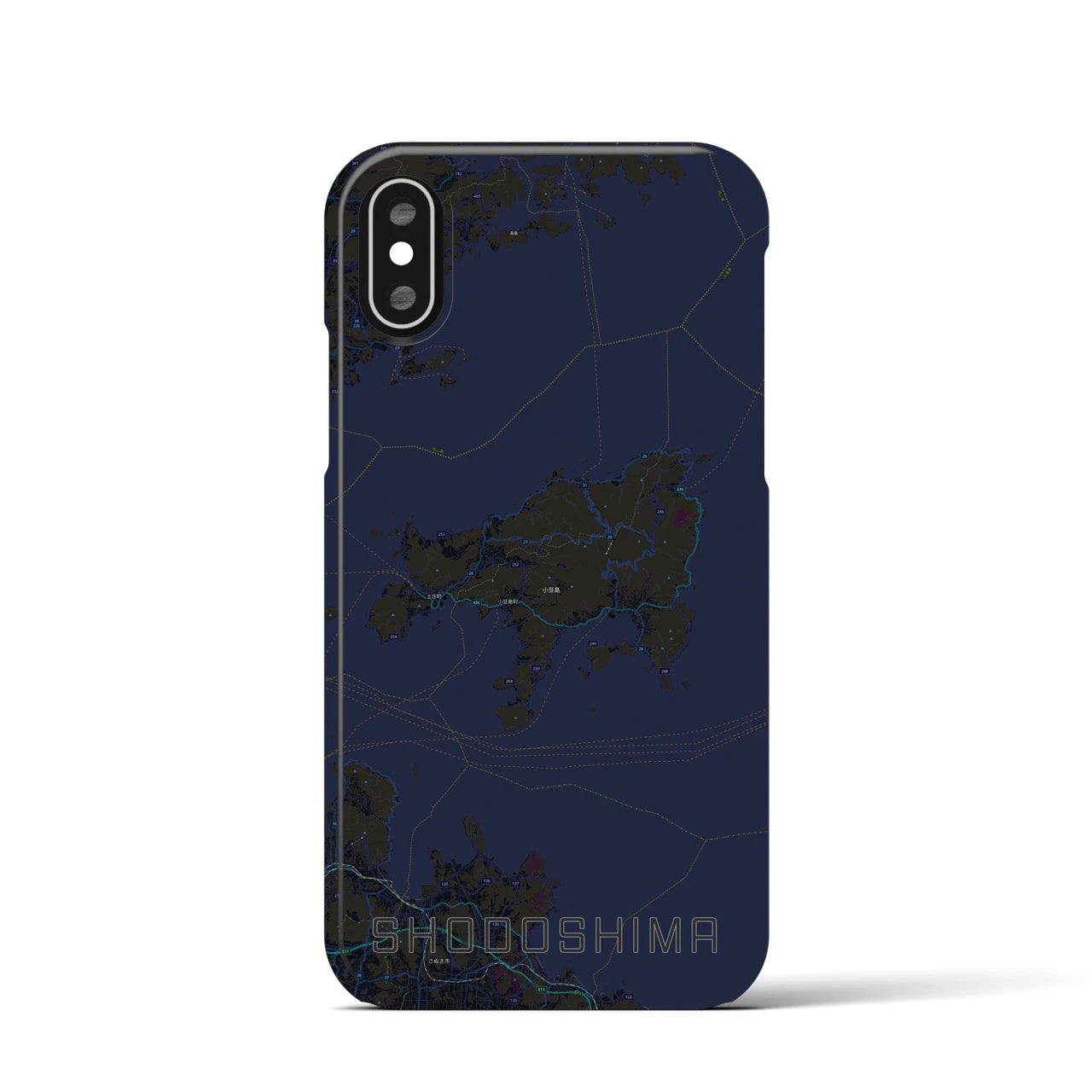 【小豆島(香川県)】地図柄iPhoneケース(バックカバータイプ)