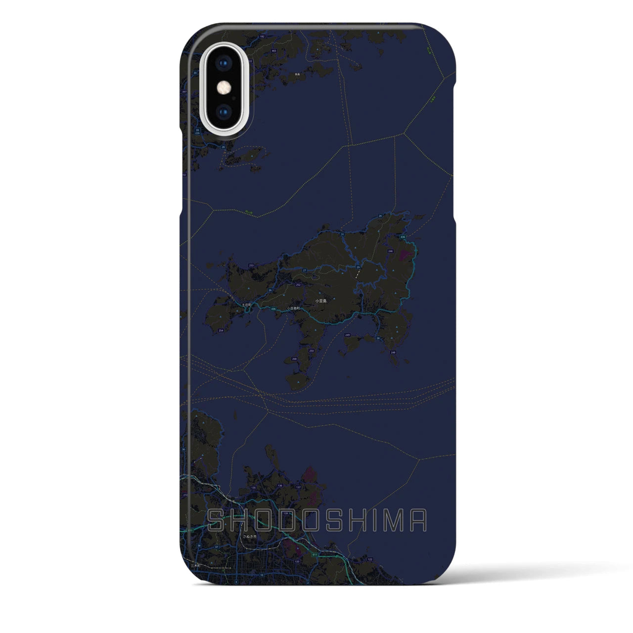 【小豆島(香川県)】地図柄iPhoneケース(バックカバータイプ)