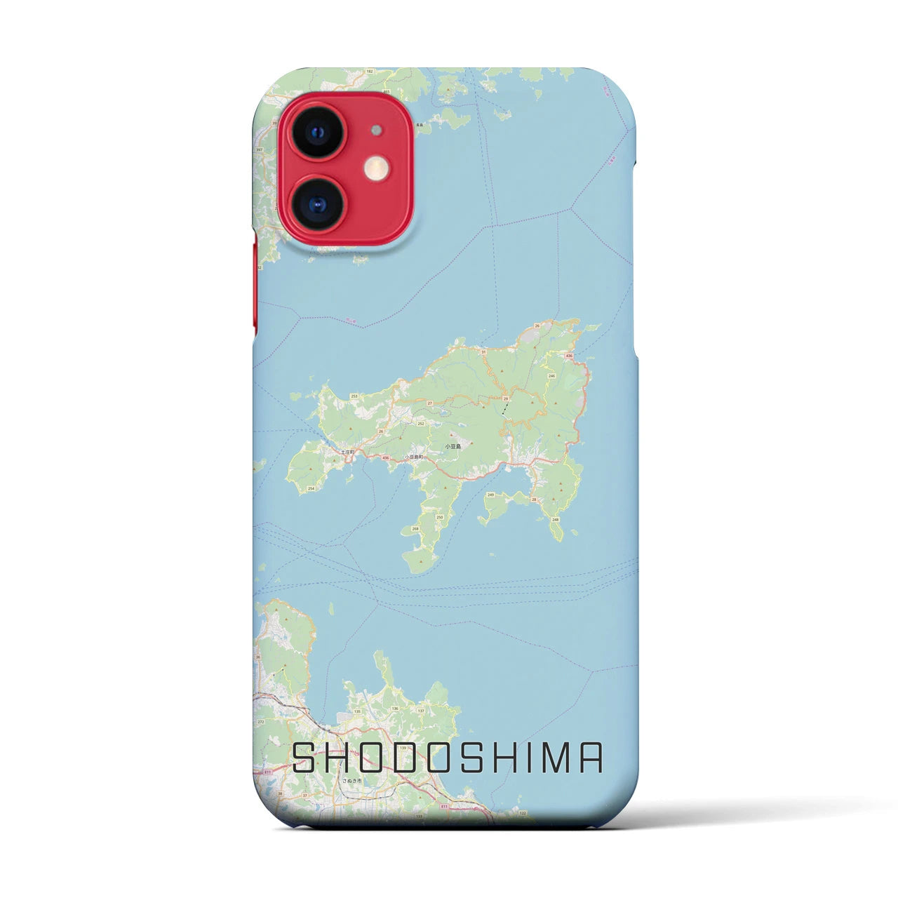 【小豆島(香川県)】地図柄iPhoneケース(バックカバータイプ)