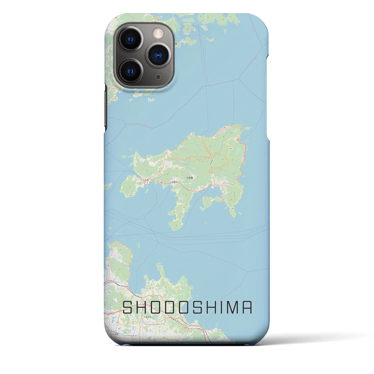 【小豆島(香川県)】地図柄iPhoneケース(バックカバータイプ)