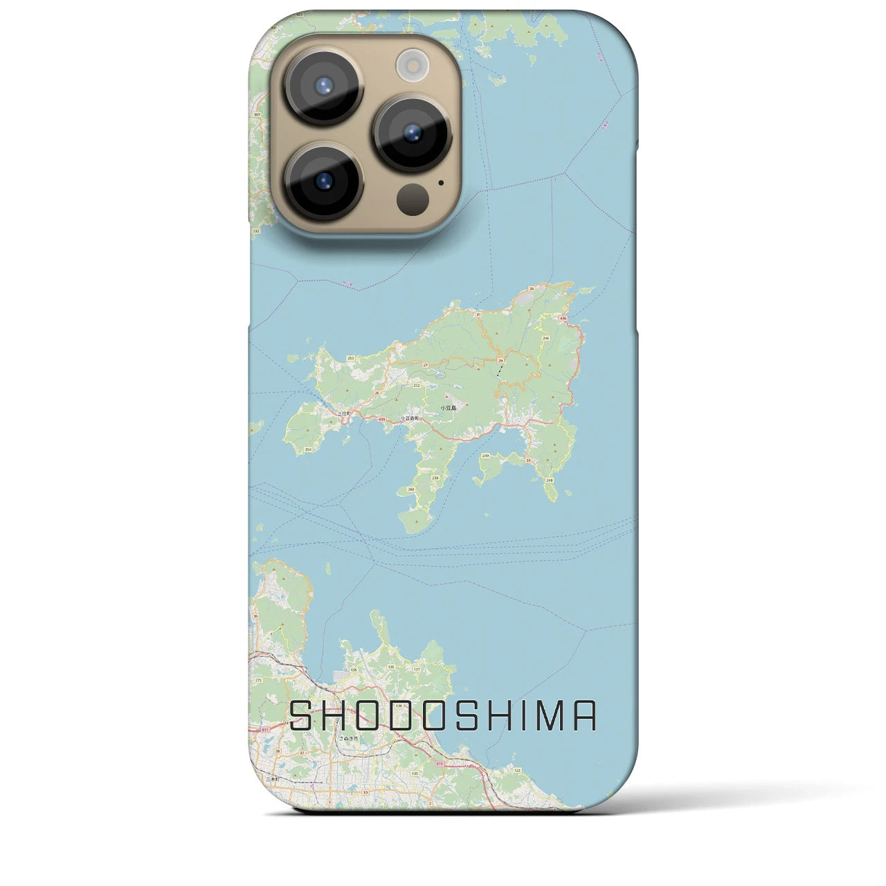 【小豆島(香川県)】地図柄iPhoneケース(バックカバータイプ)