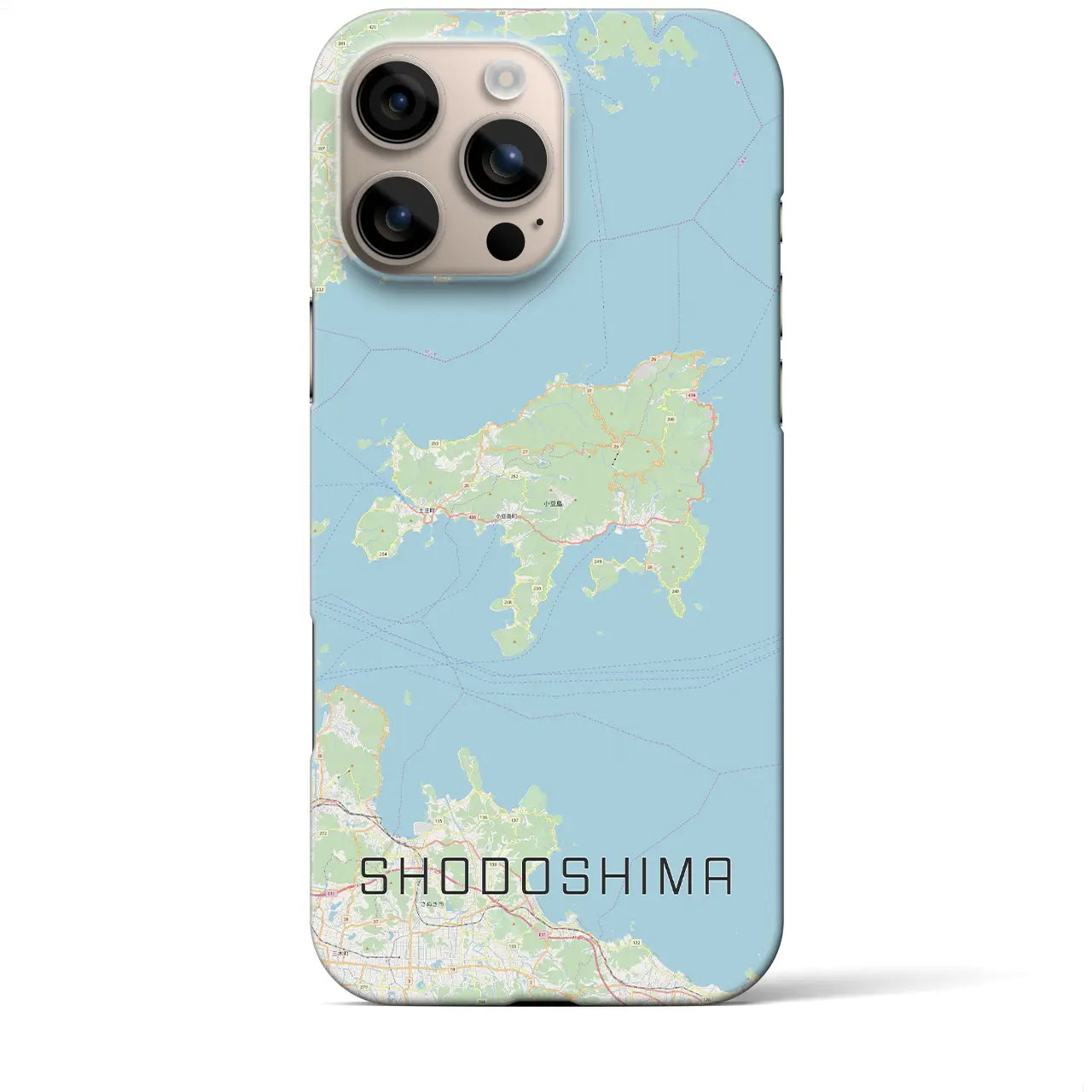 【小豆島(香川県)】地図柄iPhoneケース(バックカバータイプ)