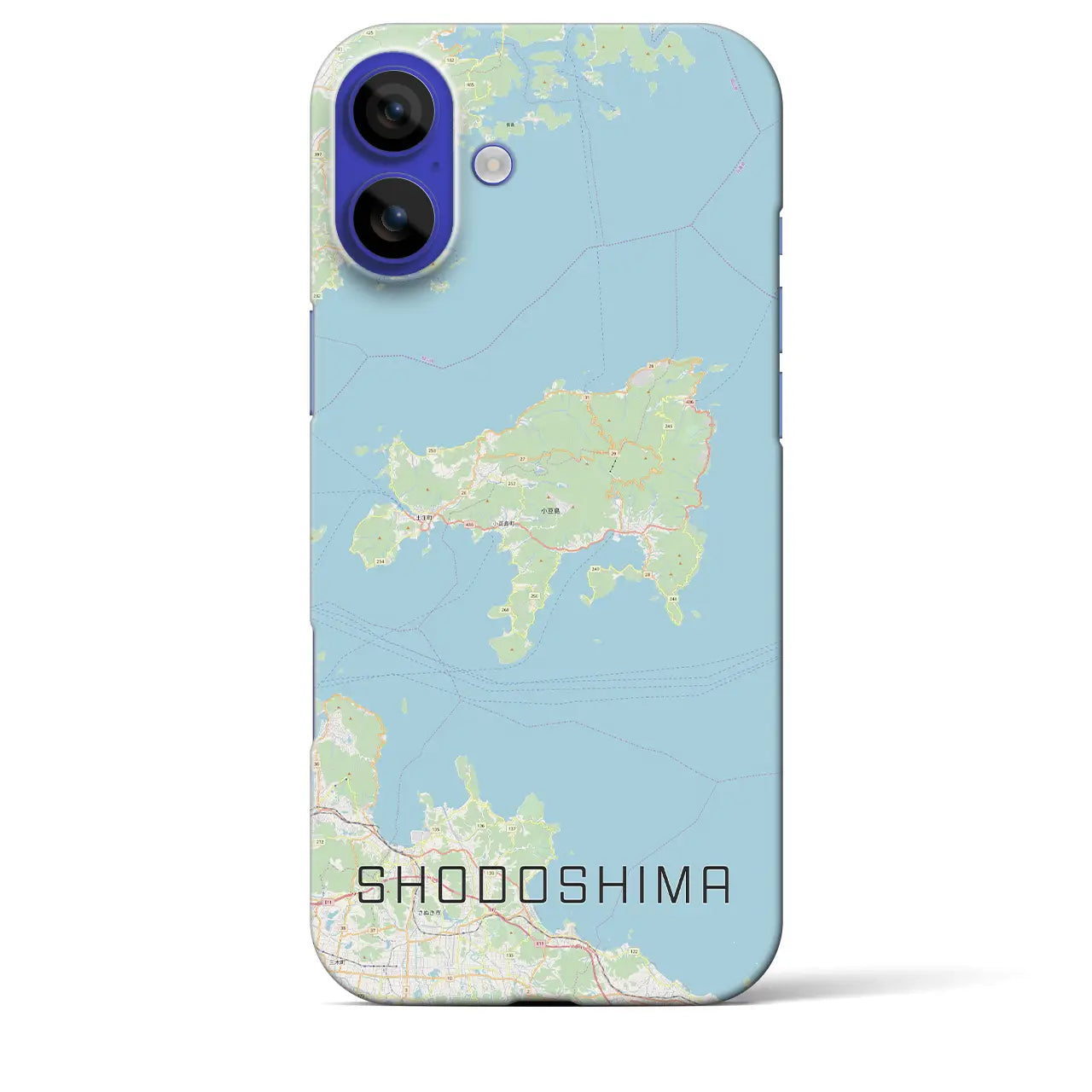 【小豆島(香川県)】地図柄iPhoneケース(バックカバータイプ)ナチュラル・iPhone 16 Pro Max 用