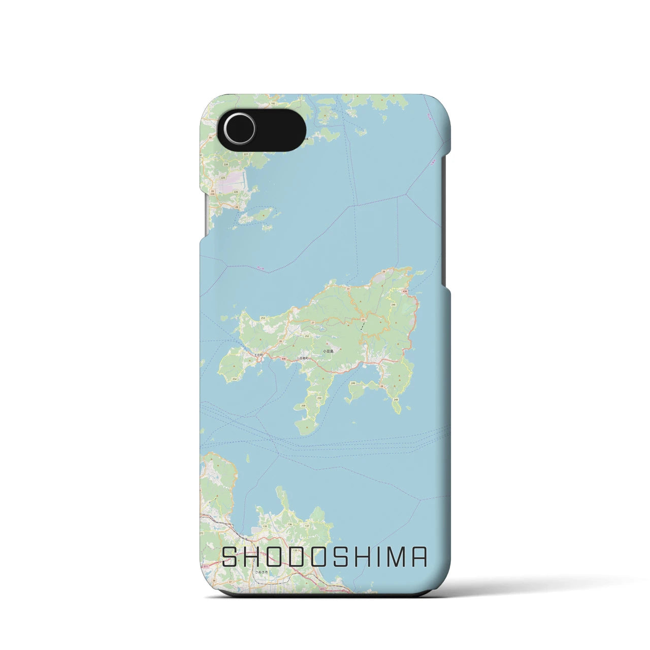 【小豆島(香川県)】地図柄iPhoneケース(バックカバータイプ)