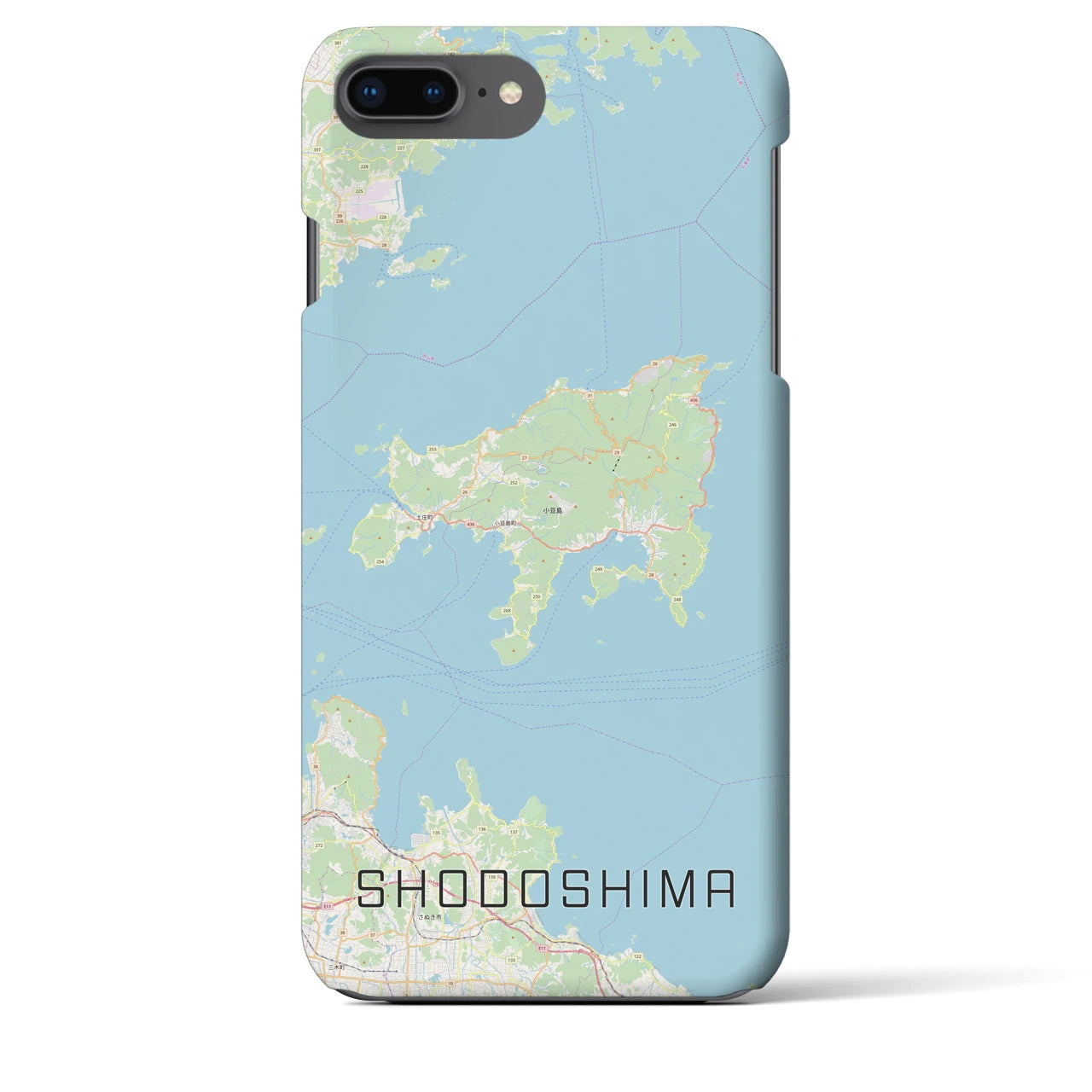 【小豆島(香川県)】地図柄iPhoneケース(バックカバータイプ)