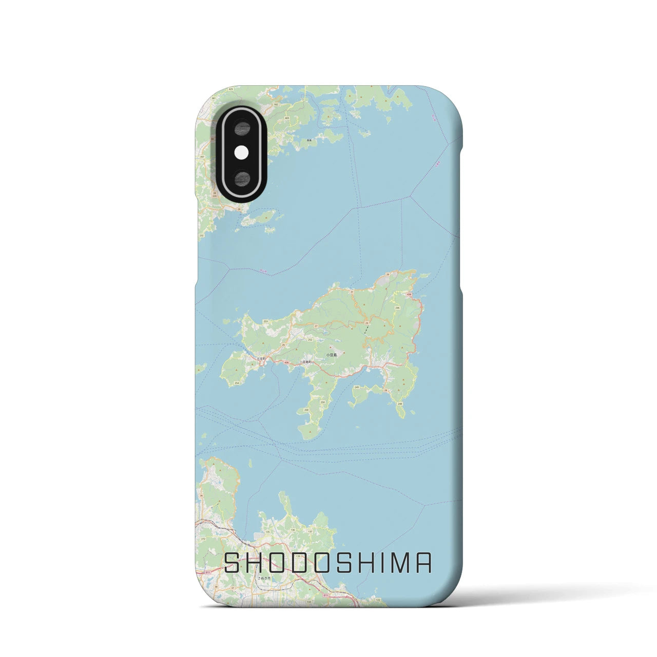 【小豆島(香川県)】地図柄iPhoneケース(バックカバータイプ)
